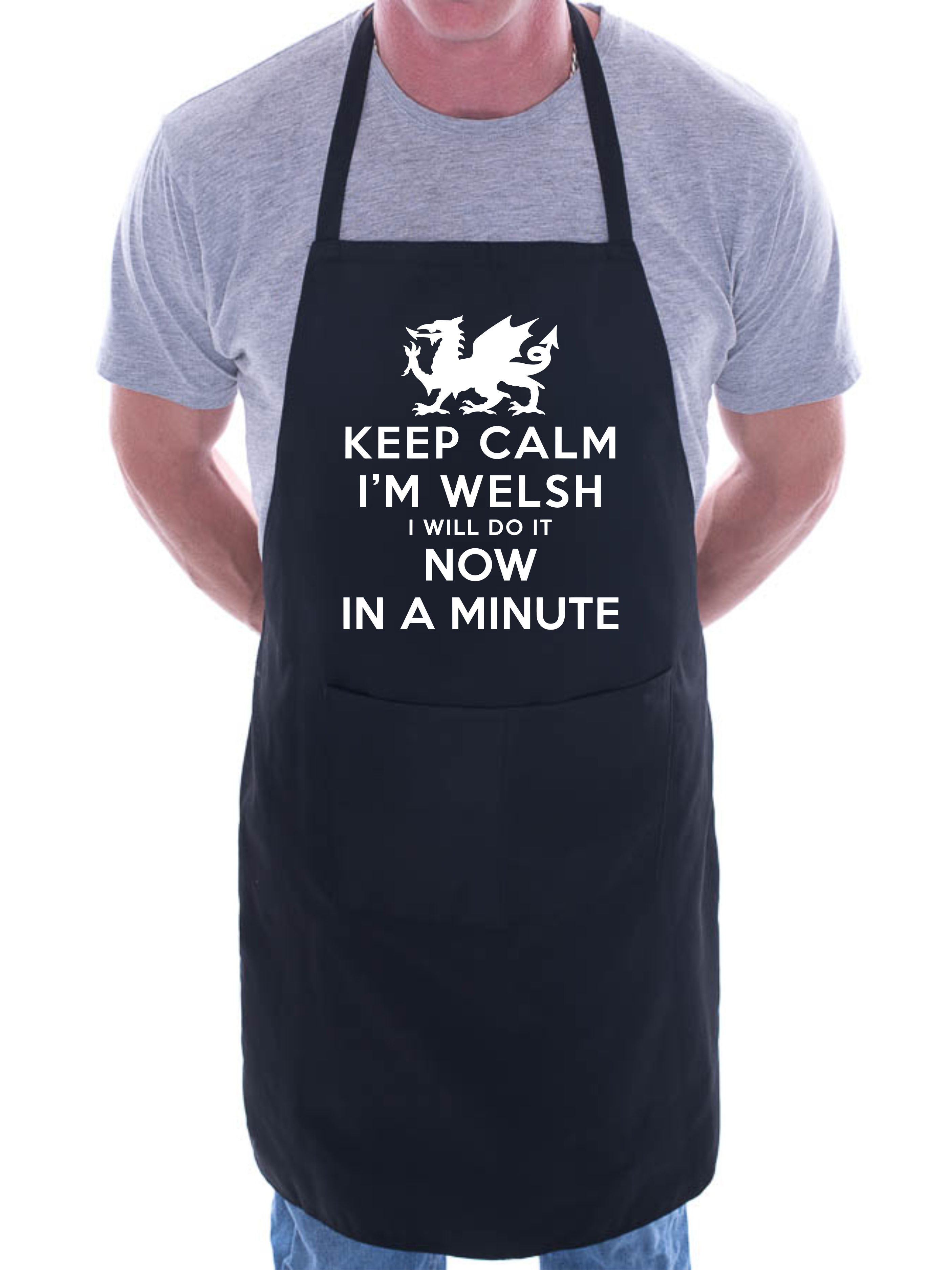 Keep Calm I'm Welsh Cymru lustiges Geburtstagsgeschenk BBQ Neuheit Kochen BBQ Schürze  - Bild 2 von 8