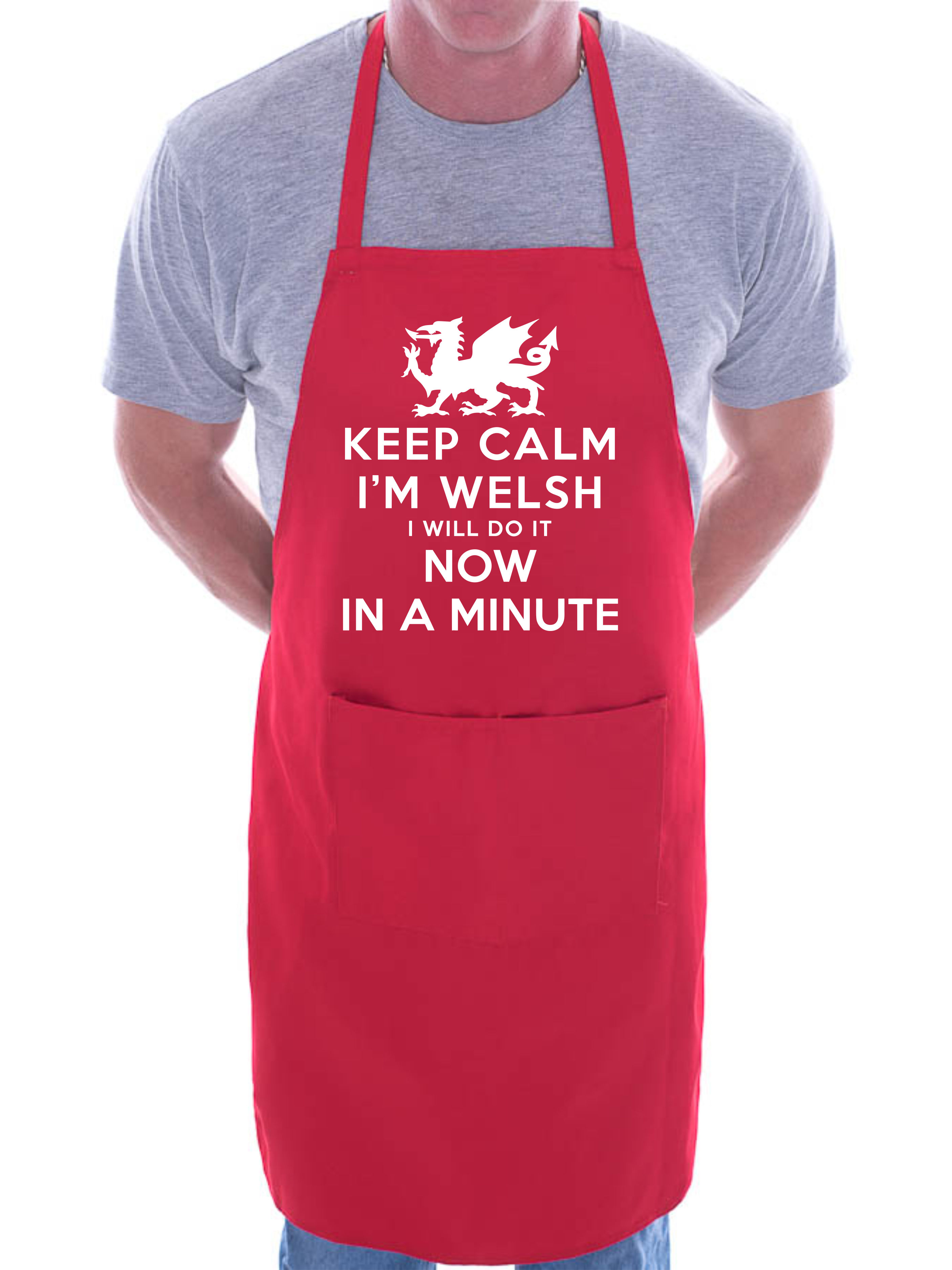 Keep Calm I'm Welsh Cymru lustiges Geburtstagsgeschenk BBQ Neuheit Kochen BBQ Schürze  - Bild 8 von 8