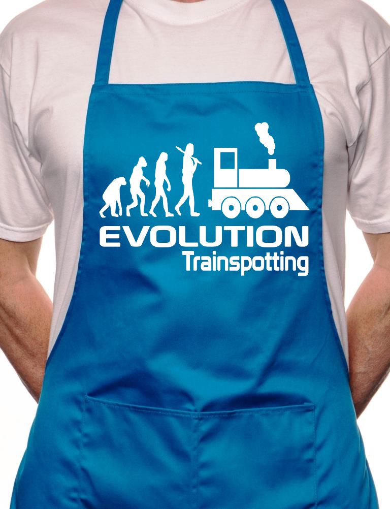 Evolution Of Trainspotting BBQ Cooking Funny Novelty Apron - Picture 2 of 4
