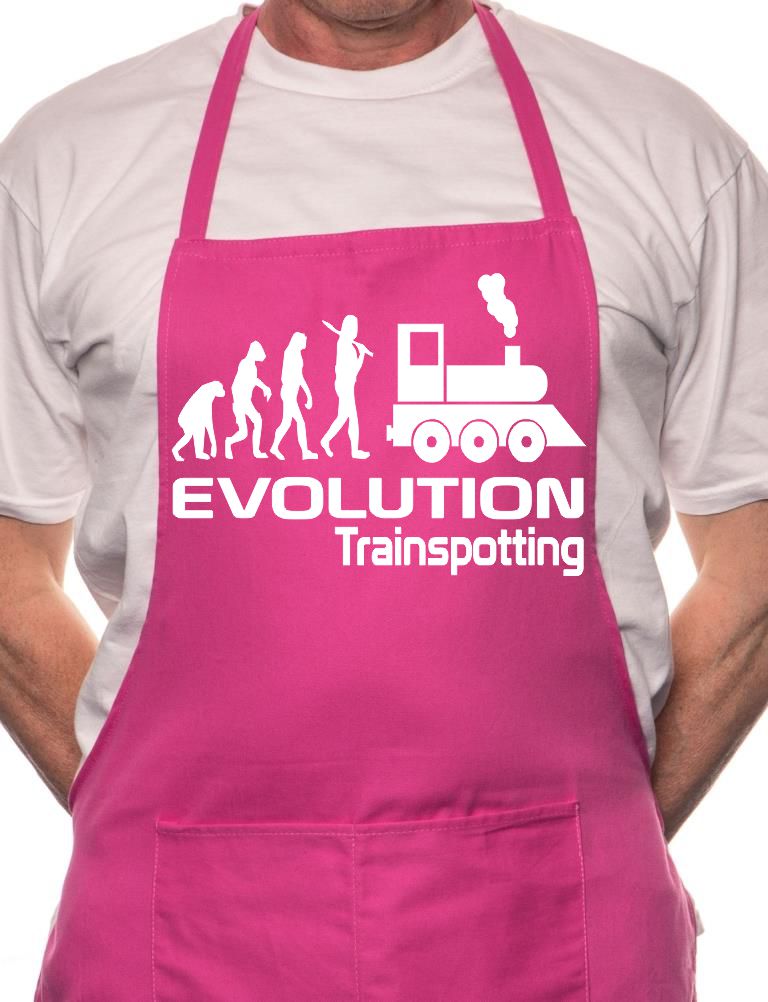 Evolution Of Trainspotting BBQ Cooking Funny Novelty Apron - Picture 3 of 4