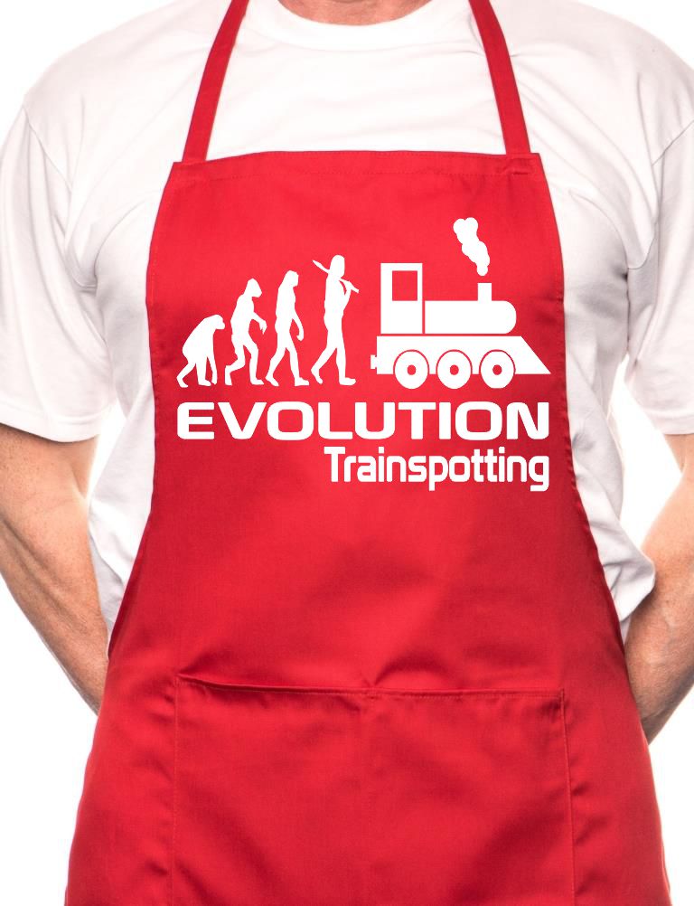 Evolution Of Trainspotting BBQ Cooking Funny Novelty Apron - Picture 4 of 4