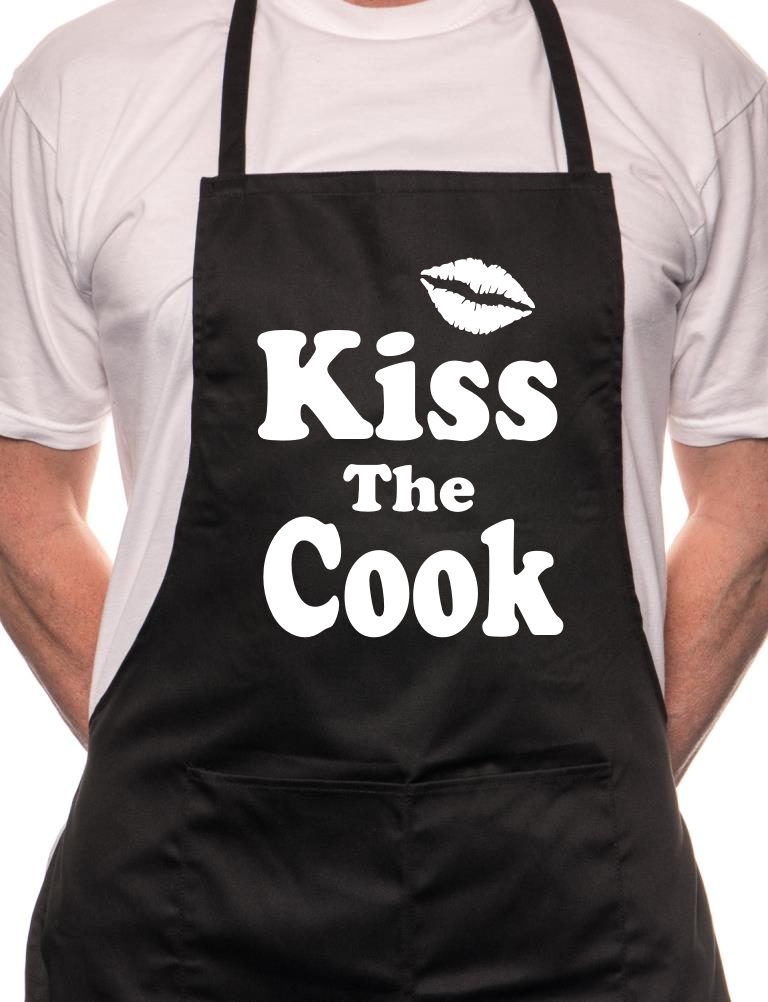 Kiss The Cook Novelty Cooking Funny Unisex Apron - Picture 2 of 9