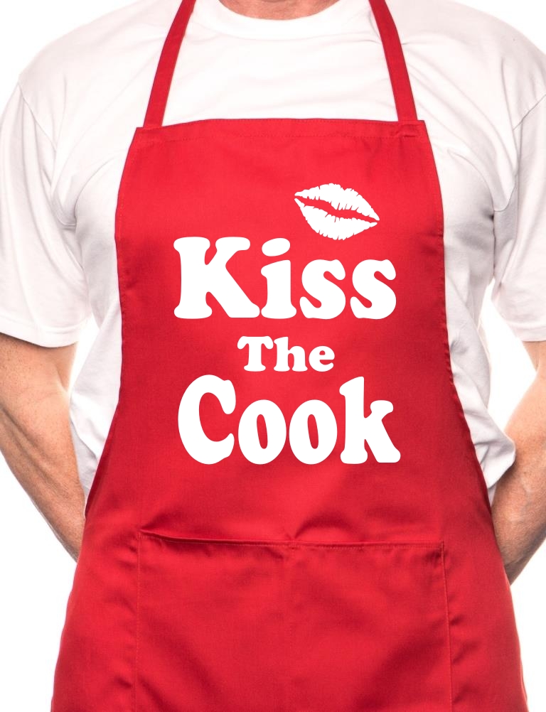Kiss The Cook Novelty Cooking Funny Unisex Apron - Picture 9 of 9