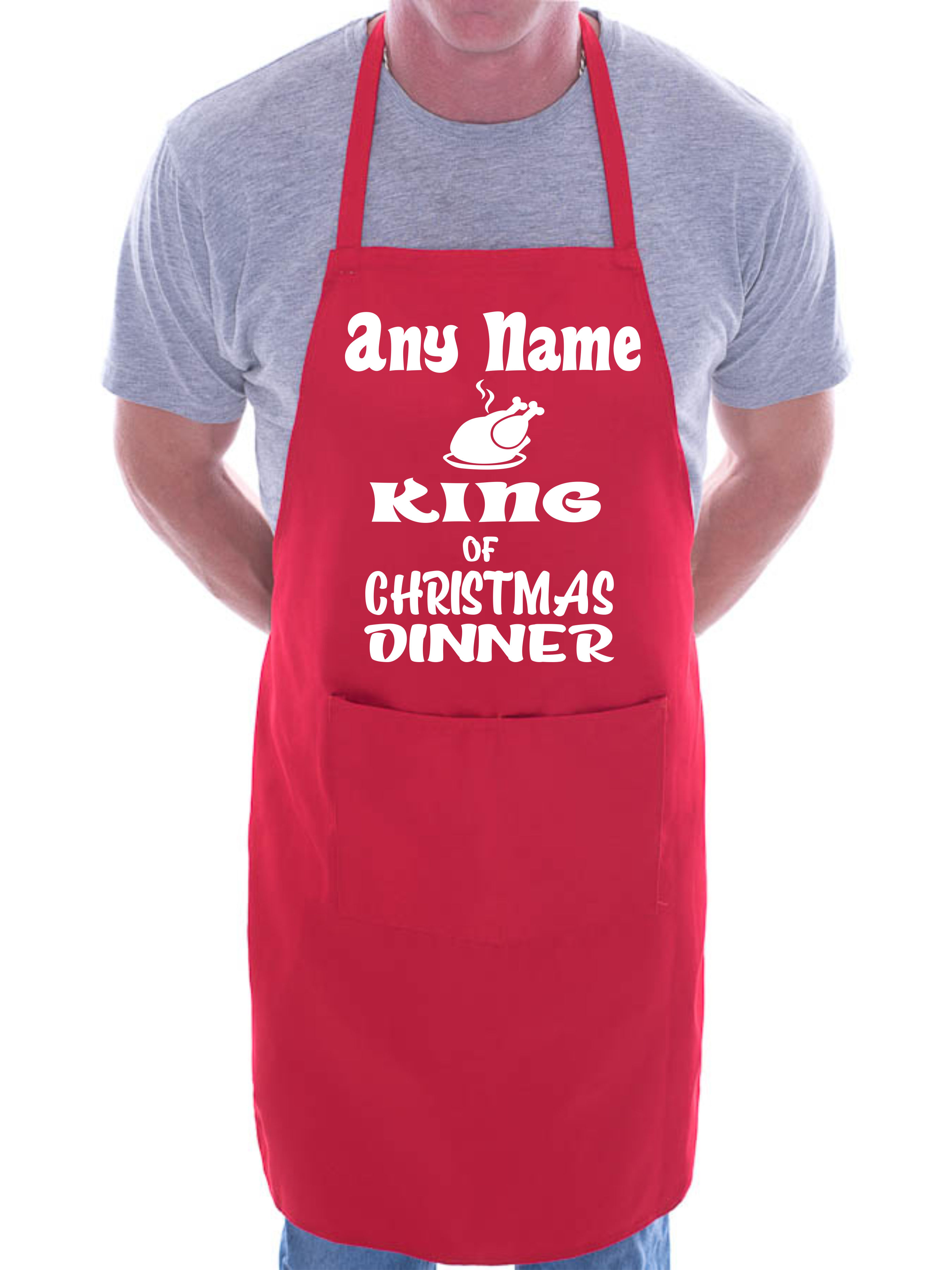 Any Name King Of Christmas Schürze Any Name Weihnachtsgeschenk Erwachsene Personalisiert BBQ - Bild 8 von 8