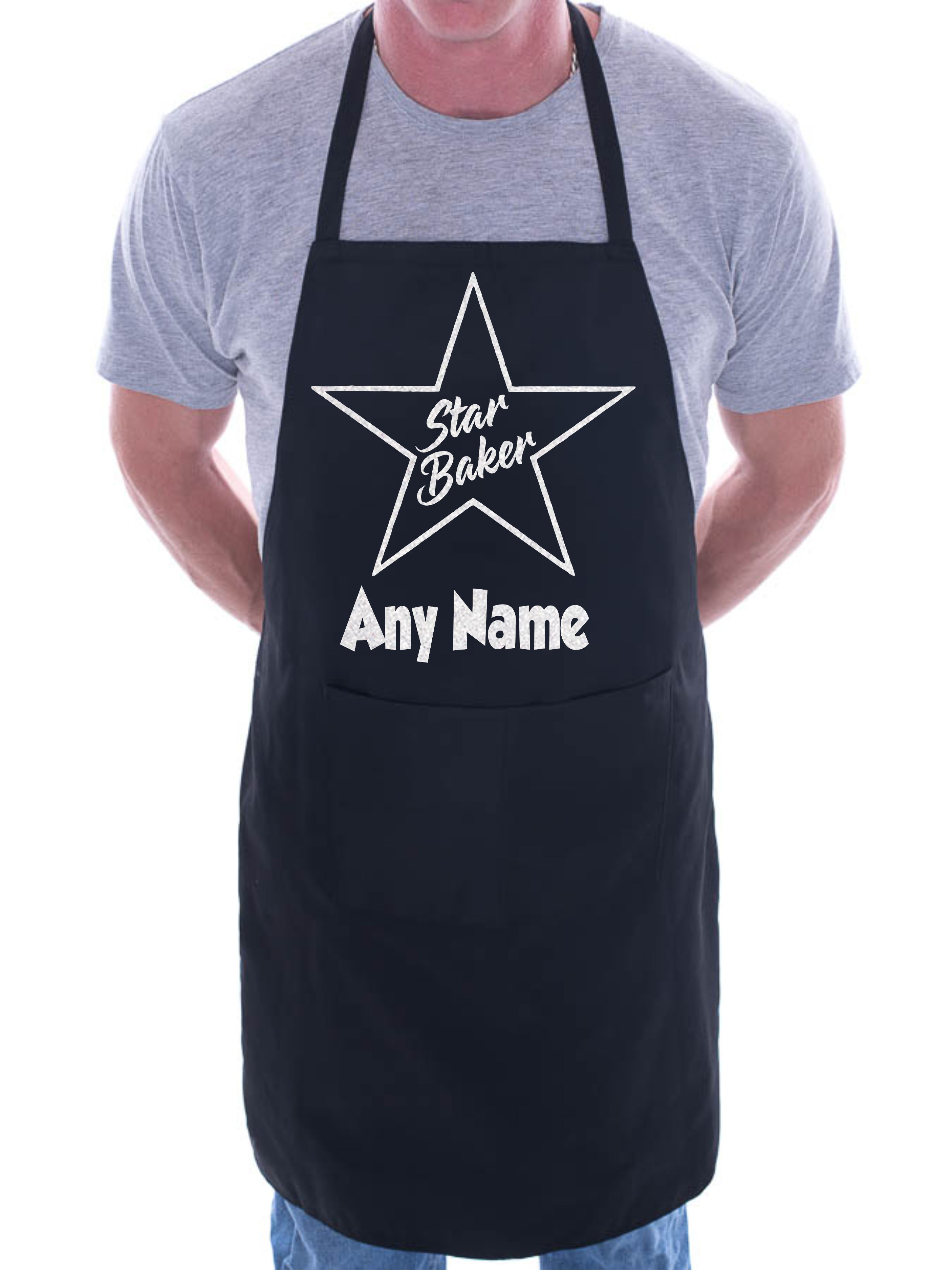 Delantal Star Baker Cualquier Nombre Aquí Regalo de Cumpleaños Adulto Divertido Barbacoa Personalizada - Imagen 2 de 8