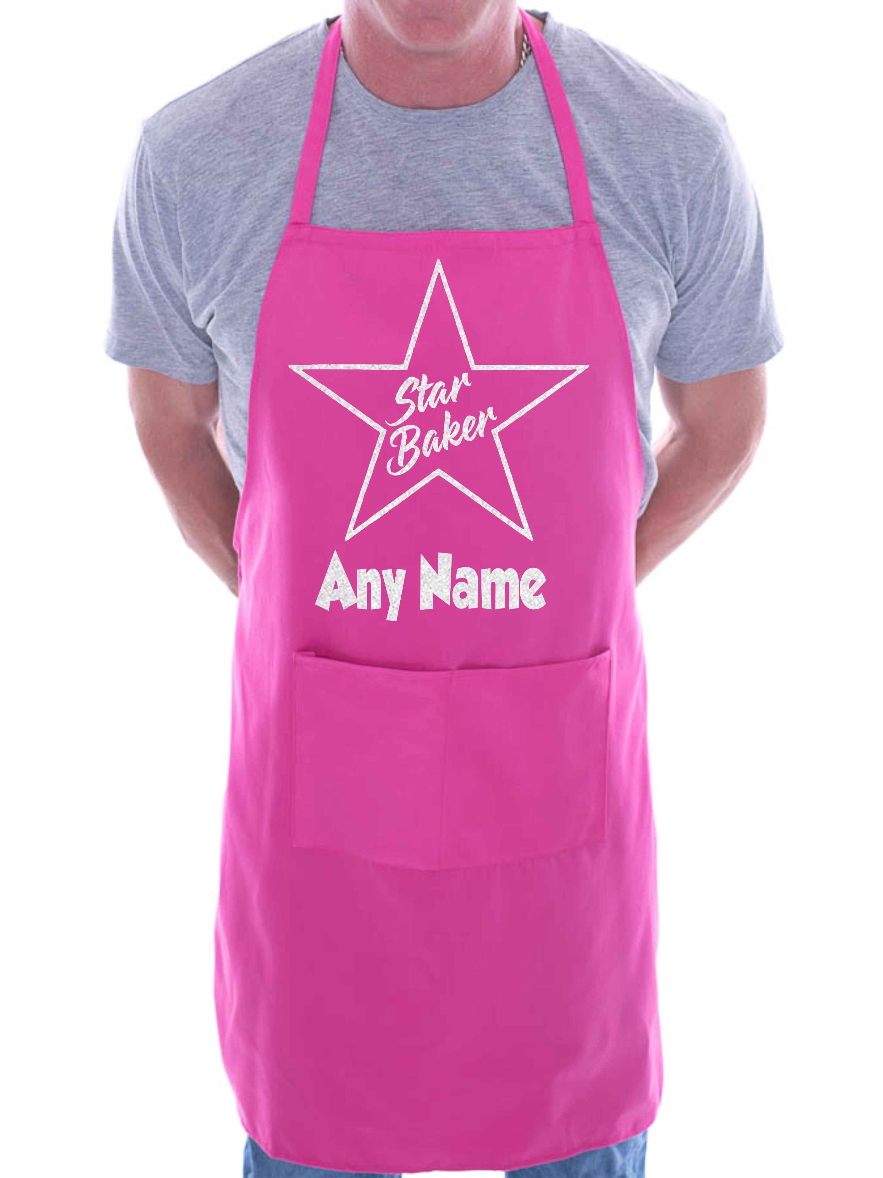 Delantal Star Baker Cualquier Nombre Aquí Regalo de Cumpleaños Adulto Divertido Barbacoa Personalizada - Imagen 7 de 8