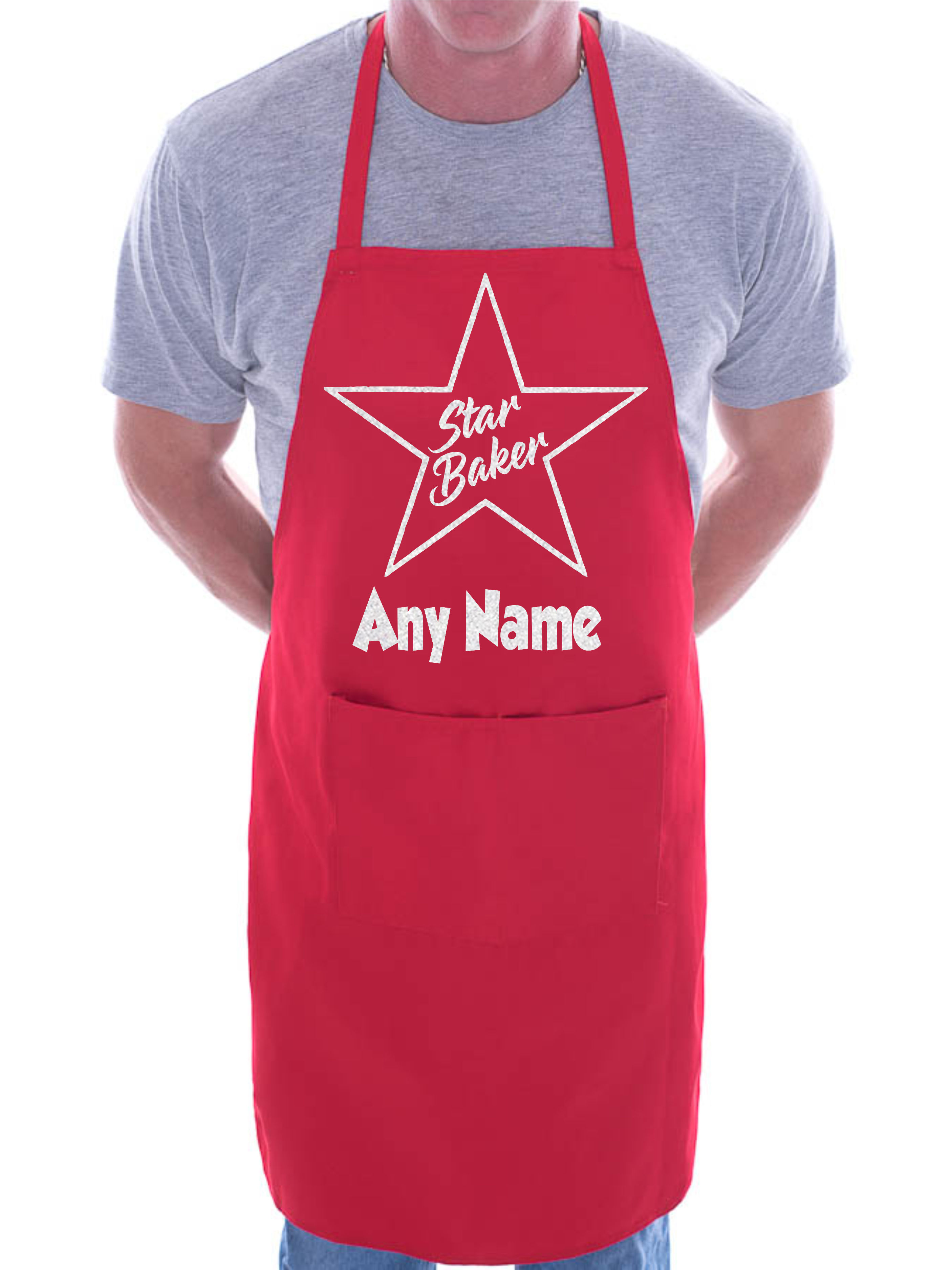 Delantal Star Baker Cualquier Nombre Aquí Regalo de Cumpleaños Adulto Divertido Barbacoa Personalizada - Imagen 8 de 8
