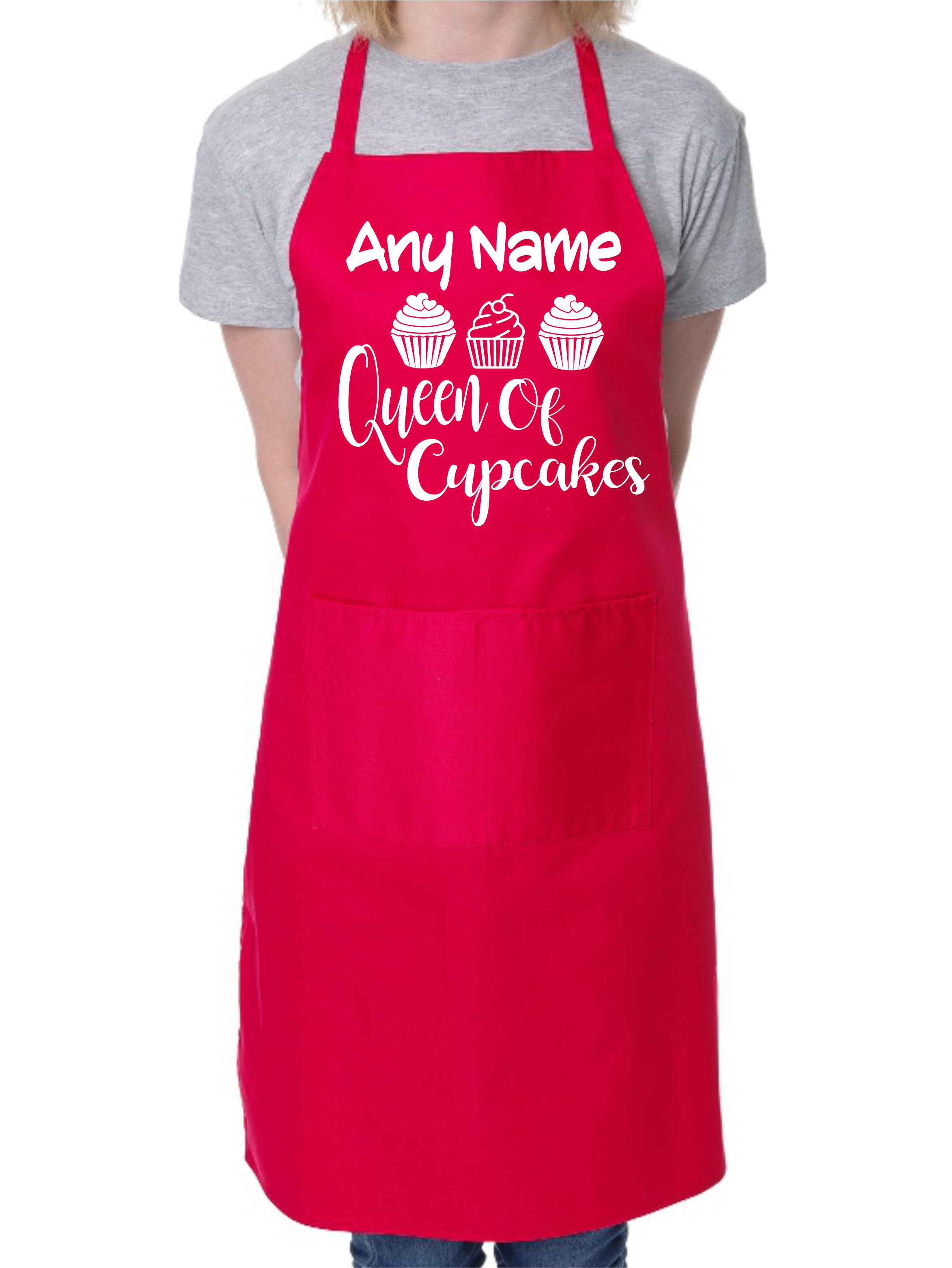 Delantal Personalizado Queen Of Cupcakes Your Name Here Hornear Cocina - Imagen 8 de 8