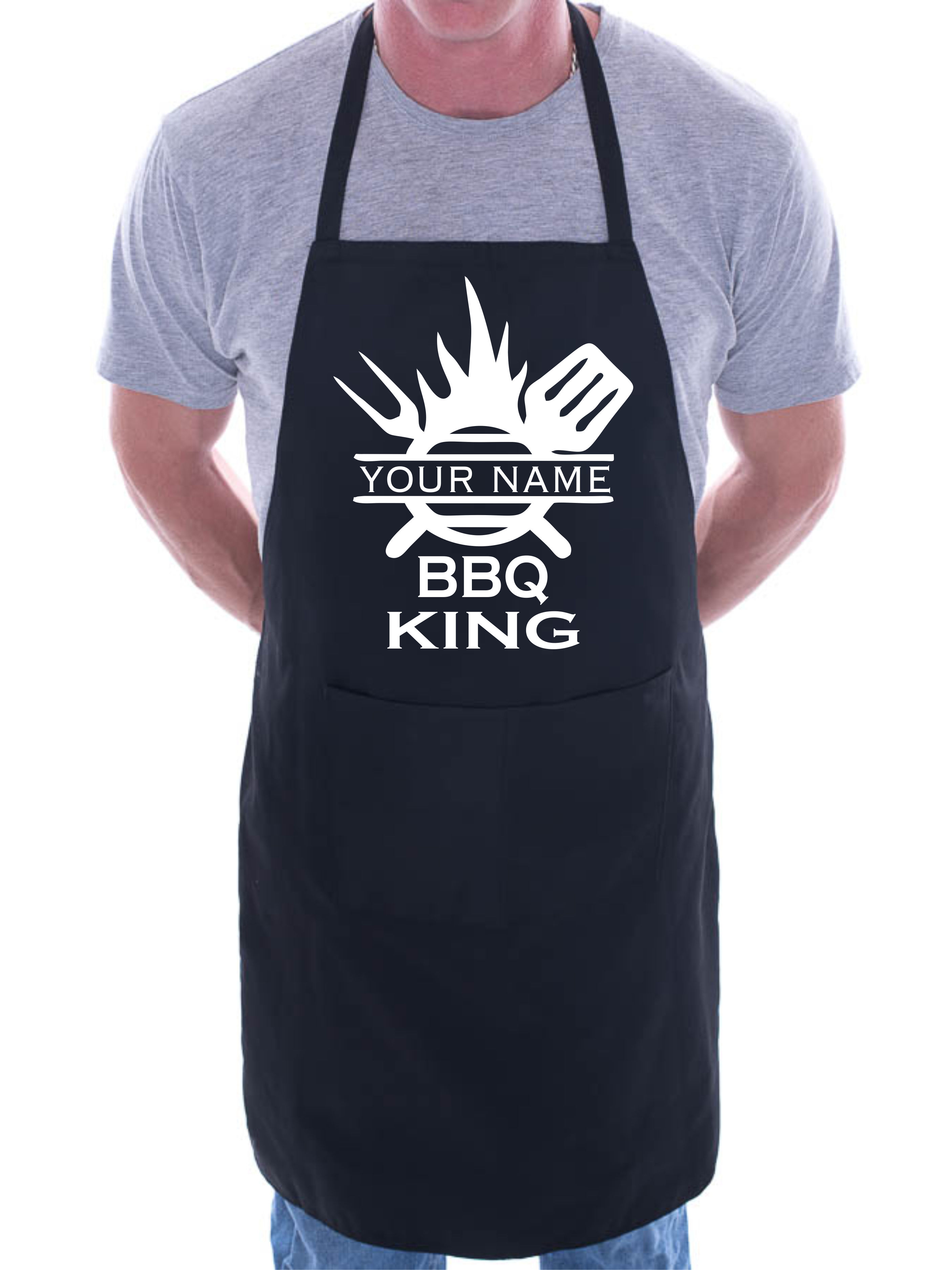 BBQ King Personaliza este Delantal Añade tu Nombre Aquí Barbacoa Hornear Cocina - Imagen 2 de 8
