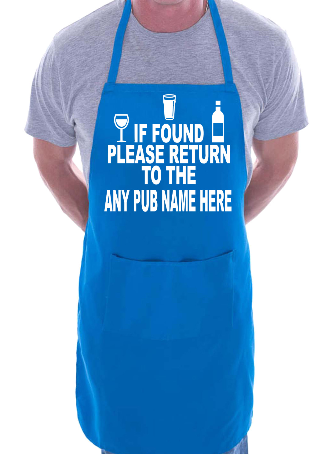 Delantal personalizado para adultos barbacoa regalo de cumpleaños si se encuentra devolución pub cualquier nombre - Imagen 6 de 8