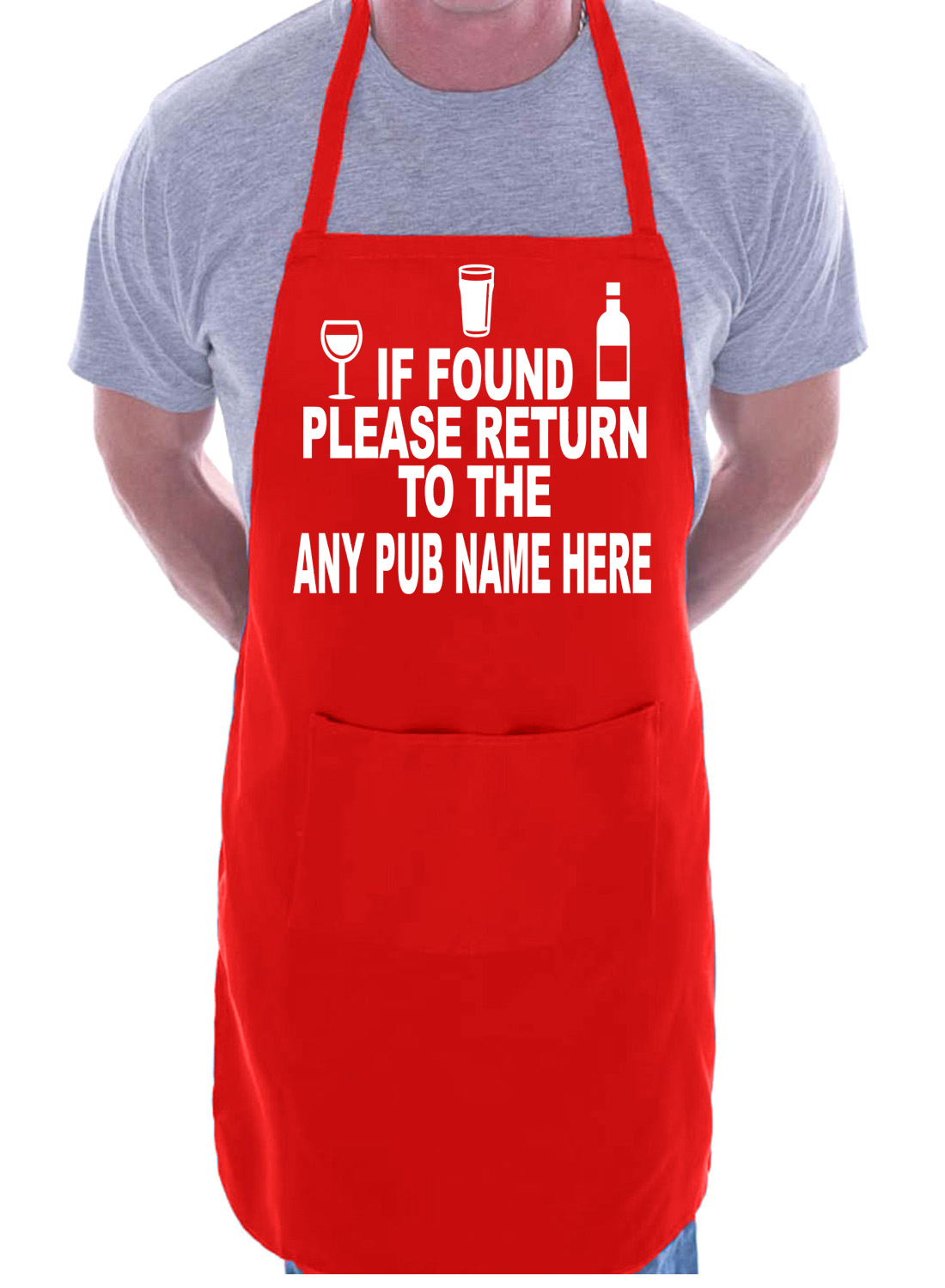 Delantal personalizado para adultos barbacoa regalo de cumpleaños si se encuentra devolución pub cualquier nombre - Imagen 8 de 8