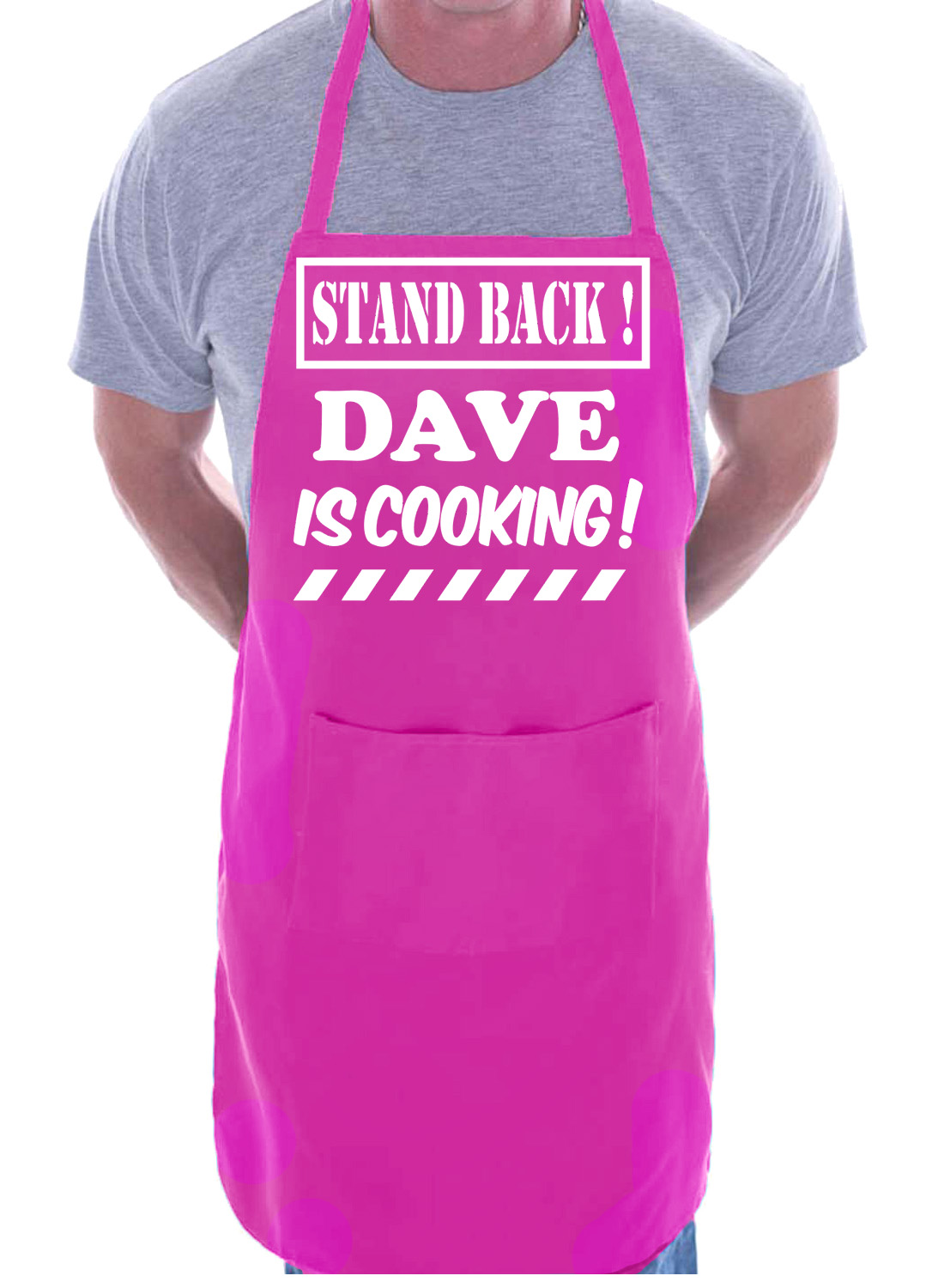 Delantal de barbacoa personalizado Stand Back Dave Is Cooking cualquier nombre divertido día del padre - Imagen 7 de 8