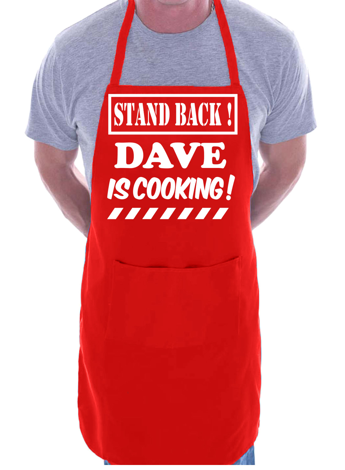 Delantal de barbacoa personalizado Stand Back Dave Is Cooking cualquier nombre divertido día del padre - Imagen 8 de 8