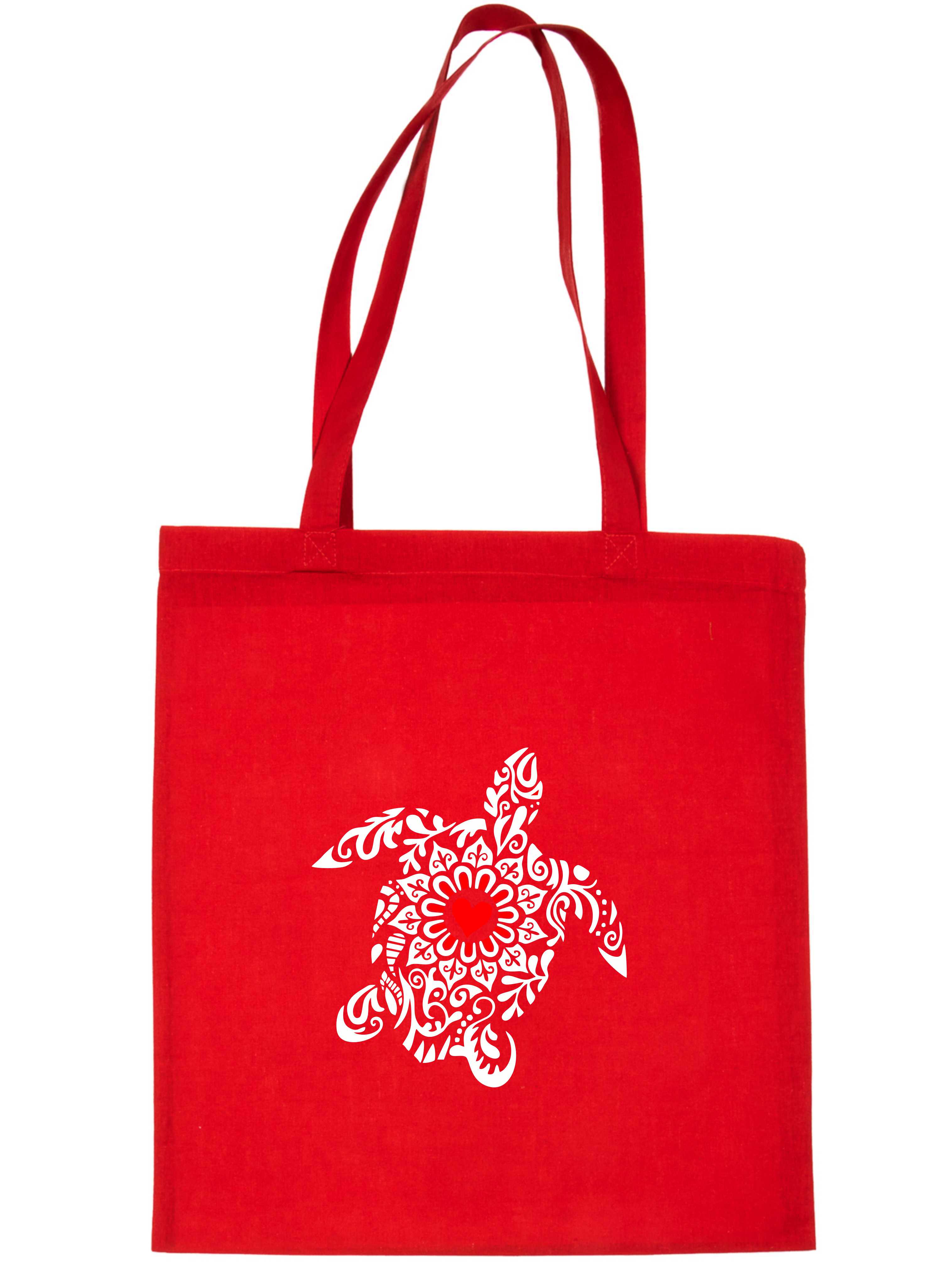 Meeresschildkröte Boho Tasche Mandala Geburtstag Damen Baumwolle Beuteltasche Shopper Natur - Bild 7 von 8