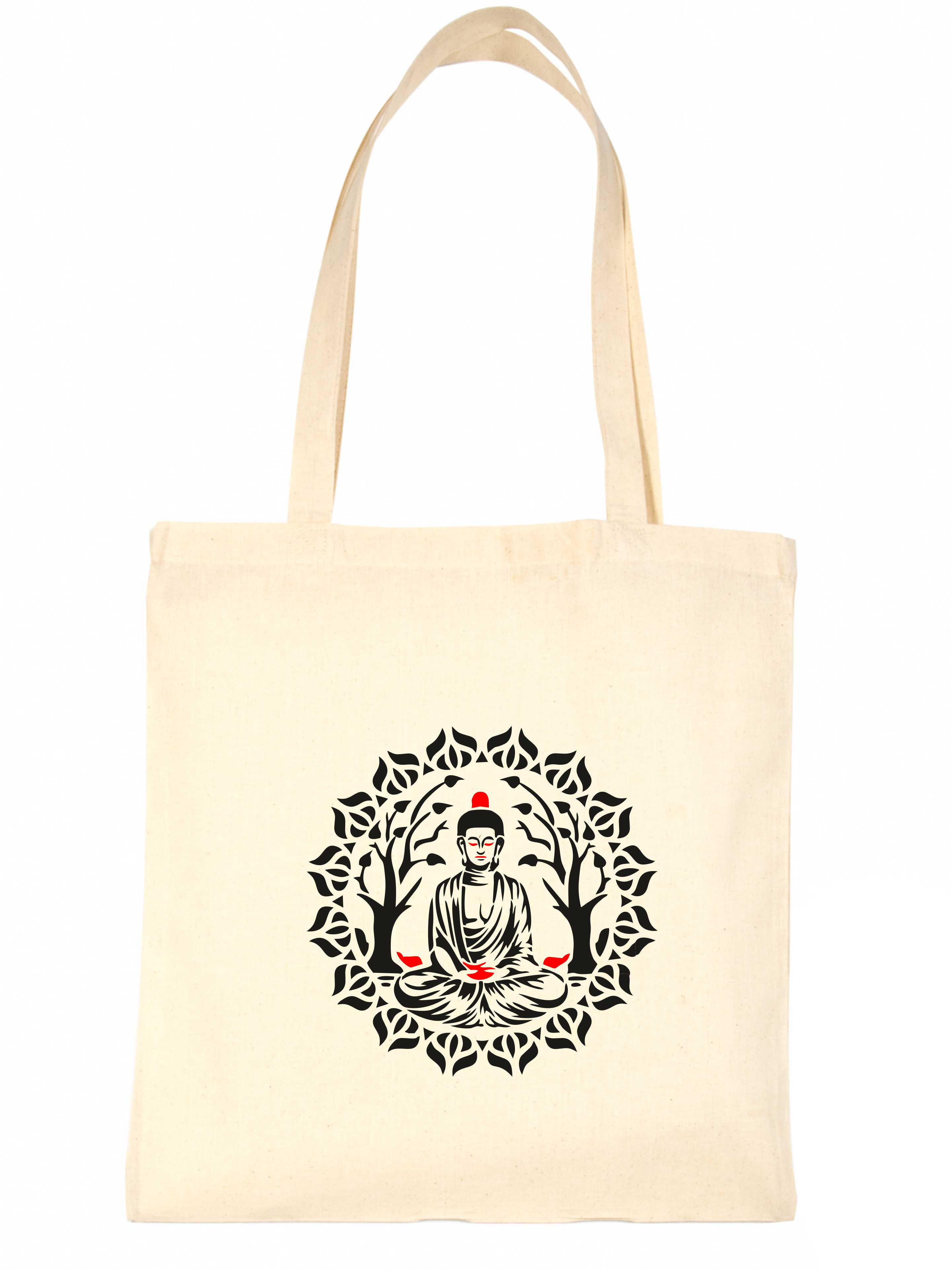 Buddha Baum Boho Tasche Mandala Indisch Geburtstag Damen Baumwolle Beuteltasche Shopper Natur - Bild 6 von 8