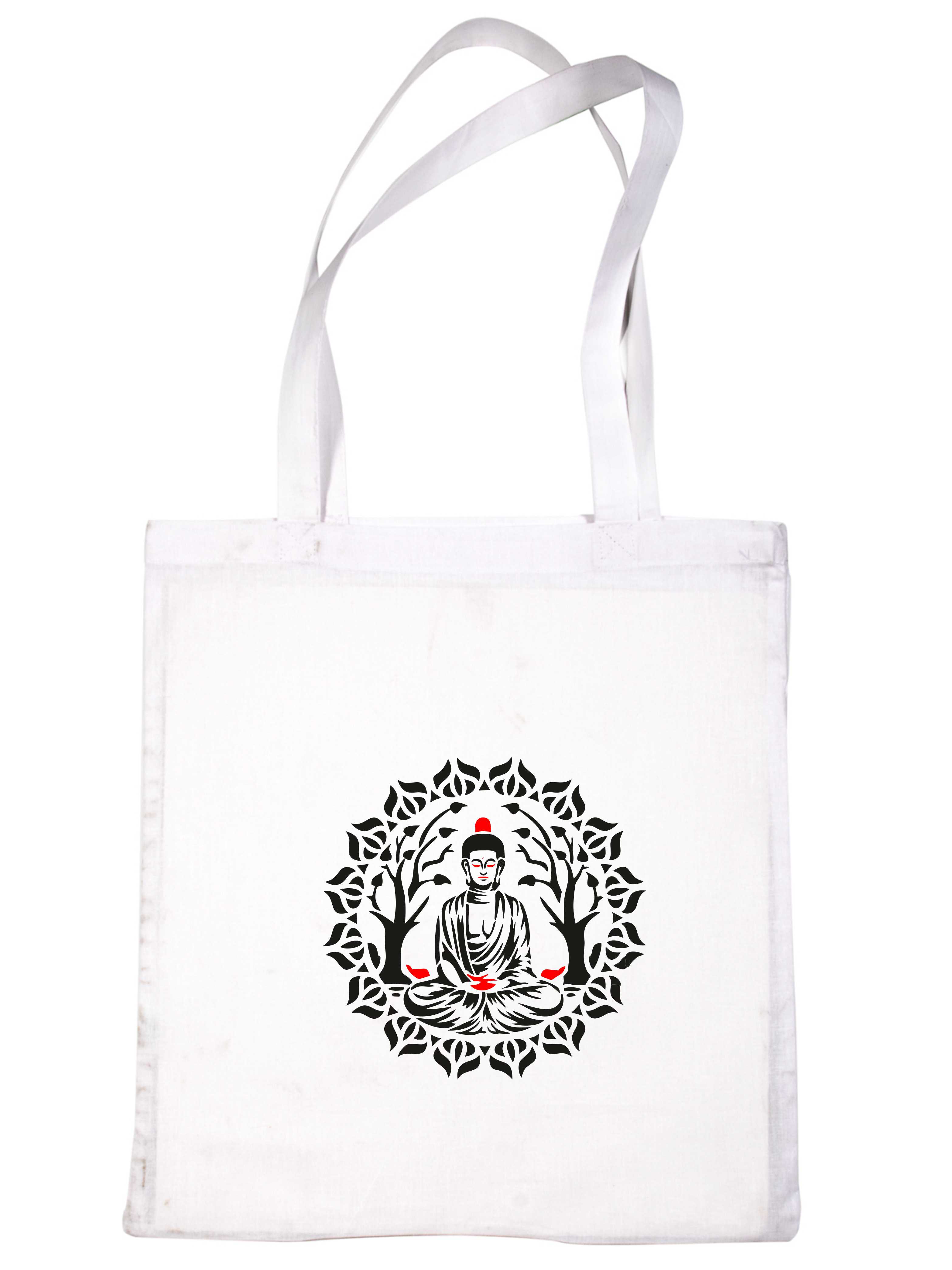 Buddha Baum Boho Tasche Mandala Indisch Geburtstag Damen Baumwolle Beuteltasche Shopper Natur - Bild 8 von 8