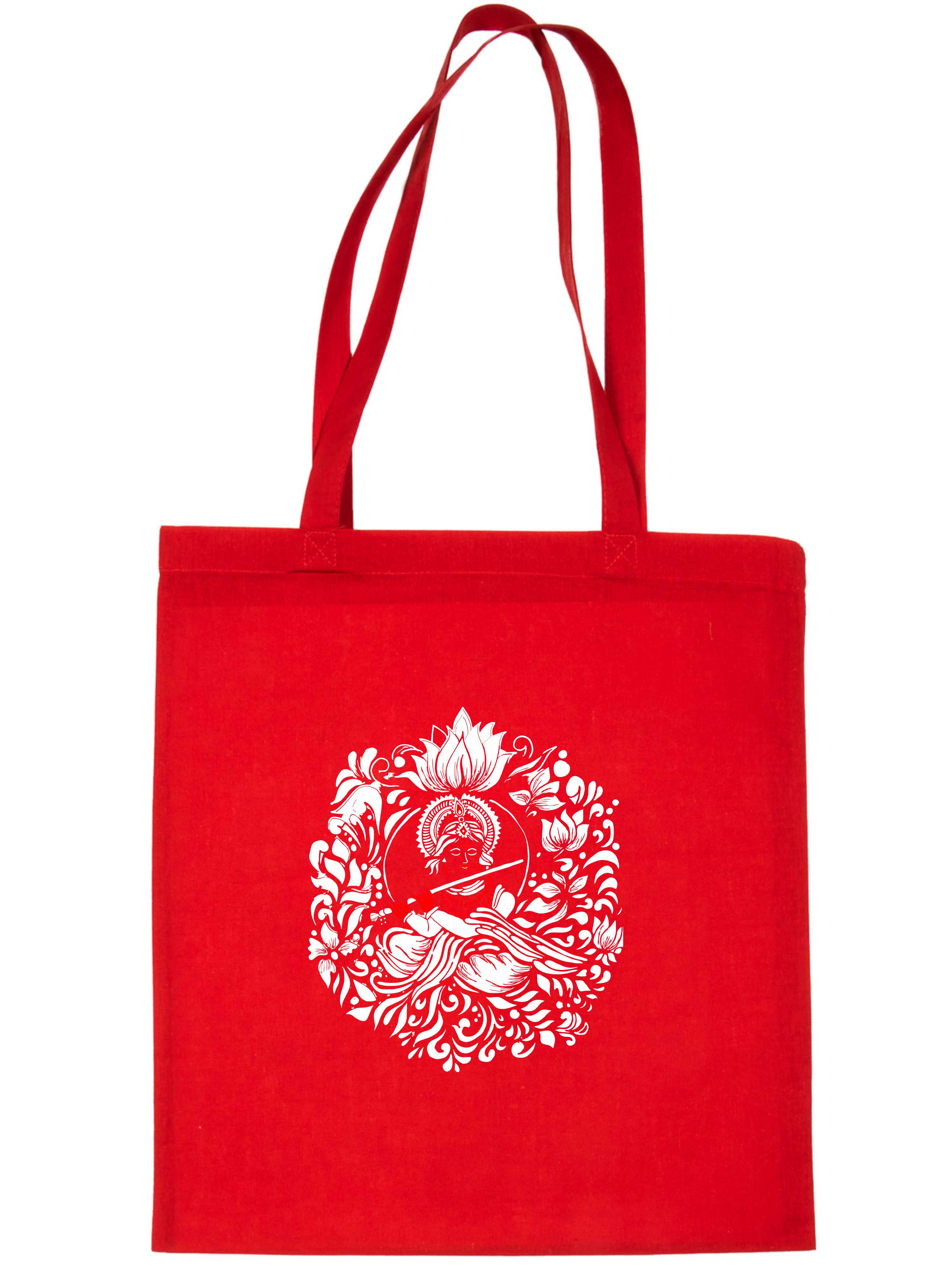 Krishna God Boho Tasche Mandala Indisch Geburtstag Damen Baumwolle Beuteltasche Shopper Natur - Bild 7 von 8