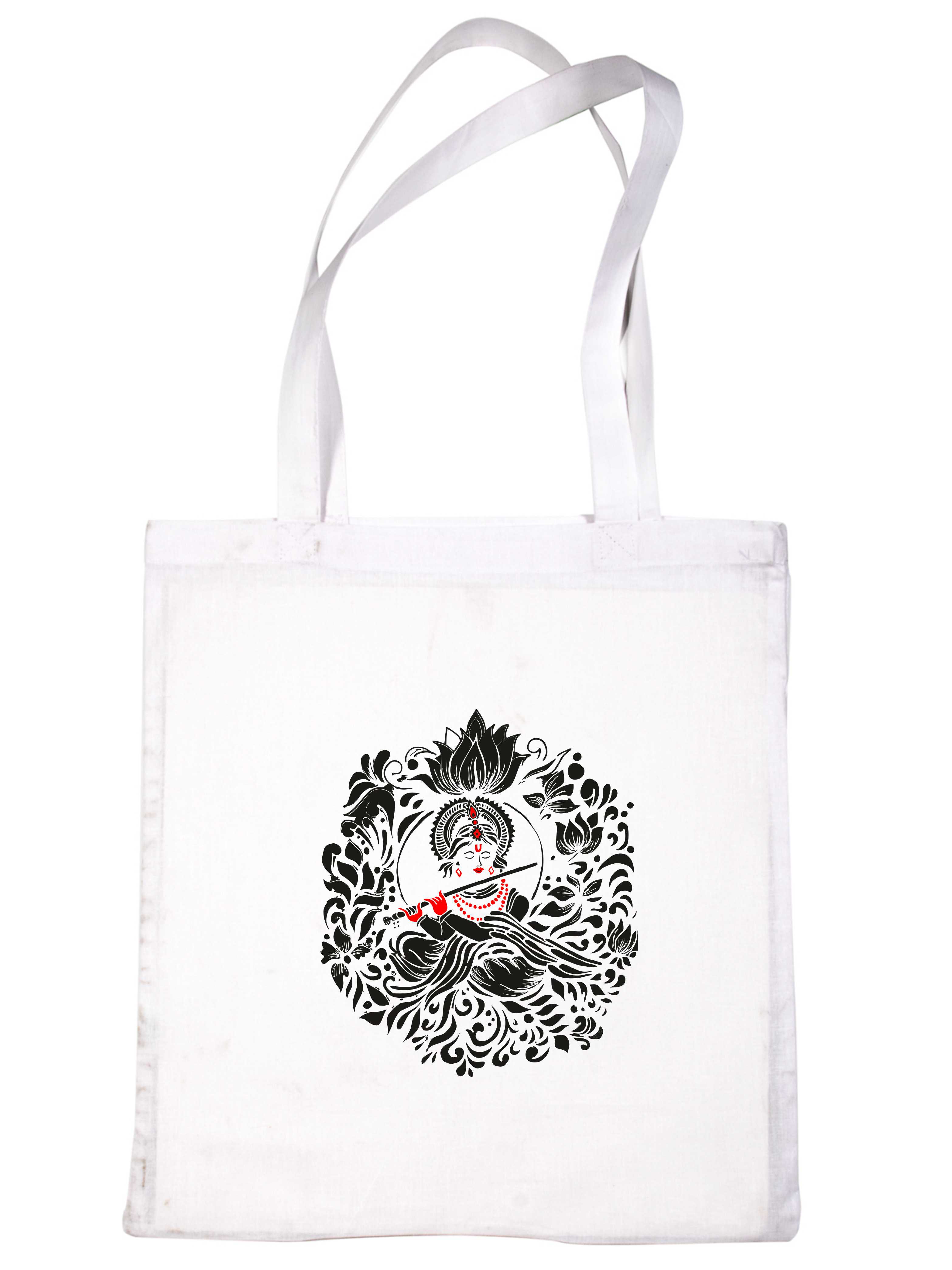 Krishna God Boho Tasche Mandala Indisch Geburtstag Damen Baumwolle Beuteltasche Shopper Natur - Bild 8 von 8