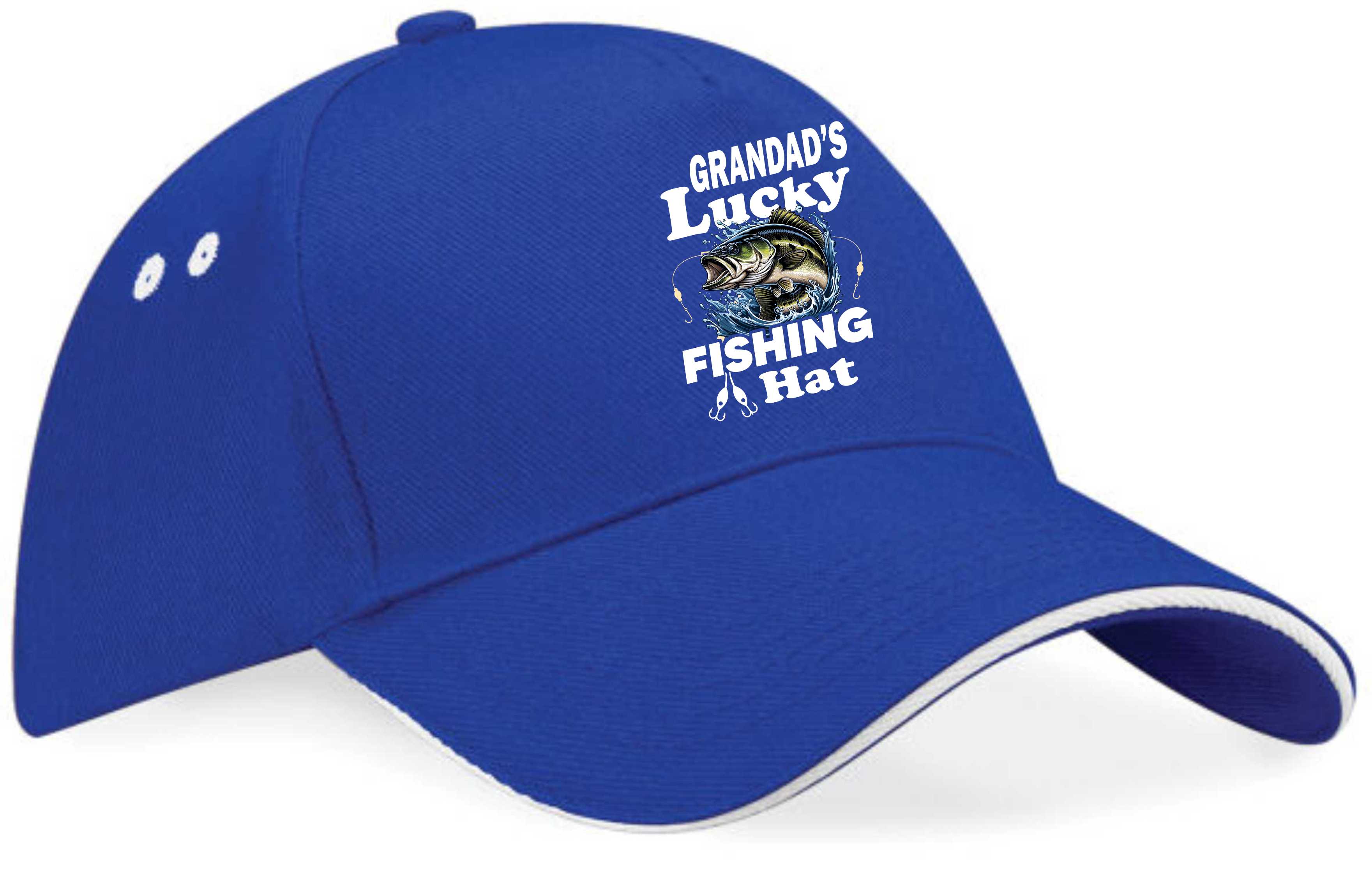 Grandad's Lucky Fishing Baseball Cap Anglers Gift Father's Day Birthday Present - Picture 2 of 4