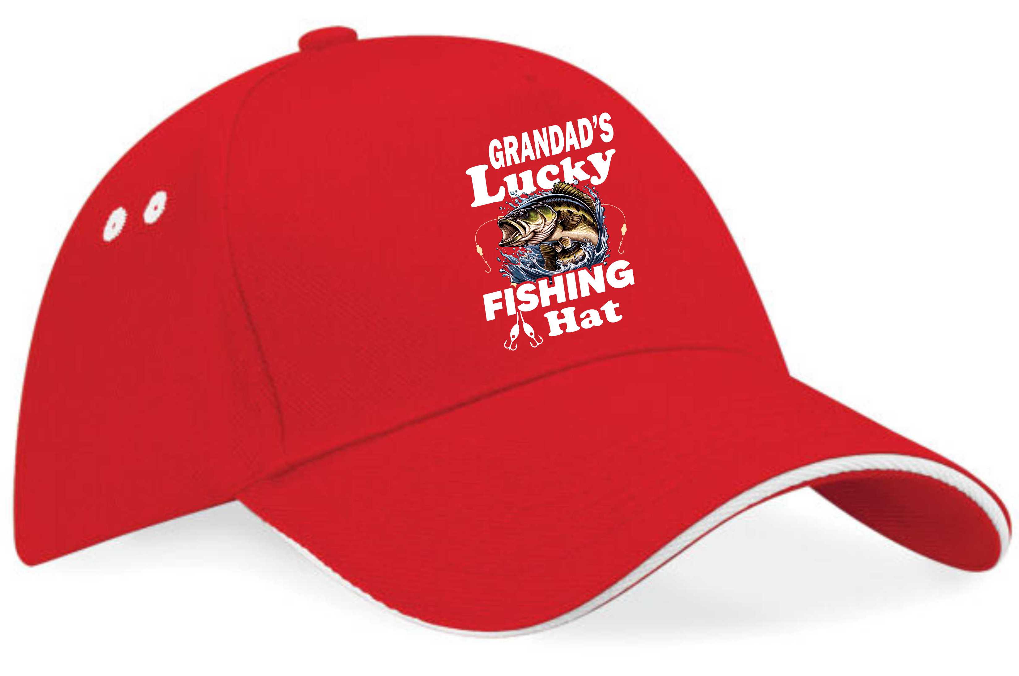 Grandad's Lucky Fishing Baseball Cap Anglers Gift Father's Day Birthday Present - Picture 4 of 4