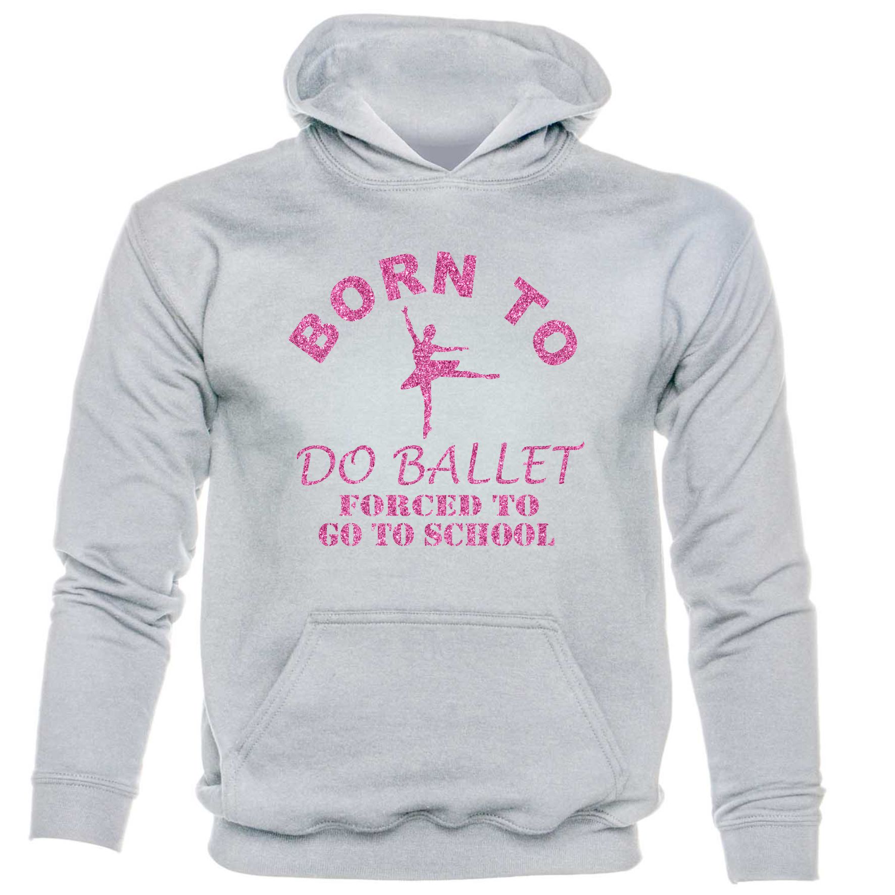 Born To Do Ballet Forced To Go To School Girls Birthday Kids Hoodie - Picture 4 of 7