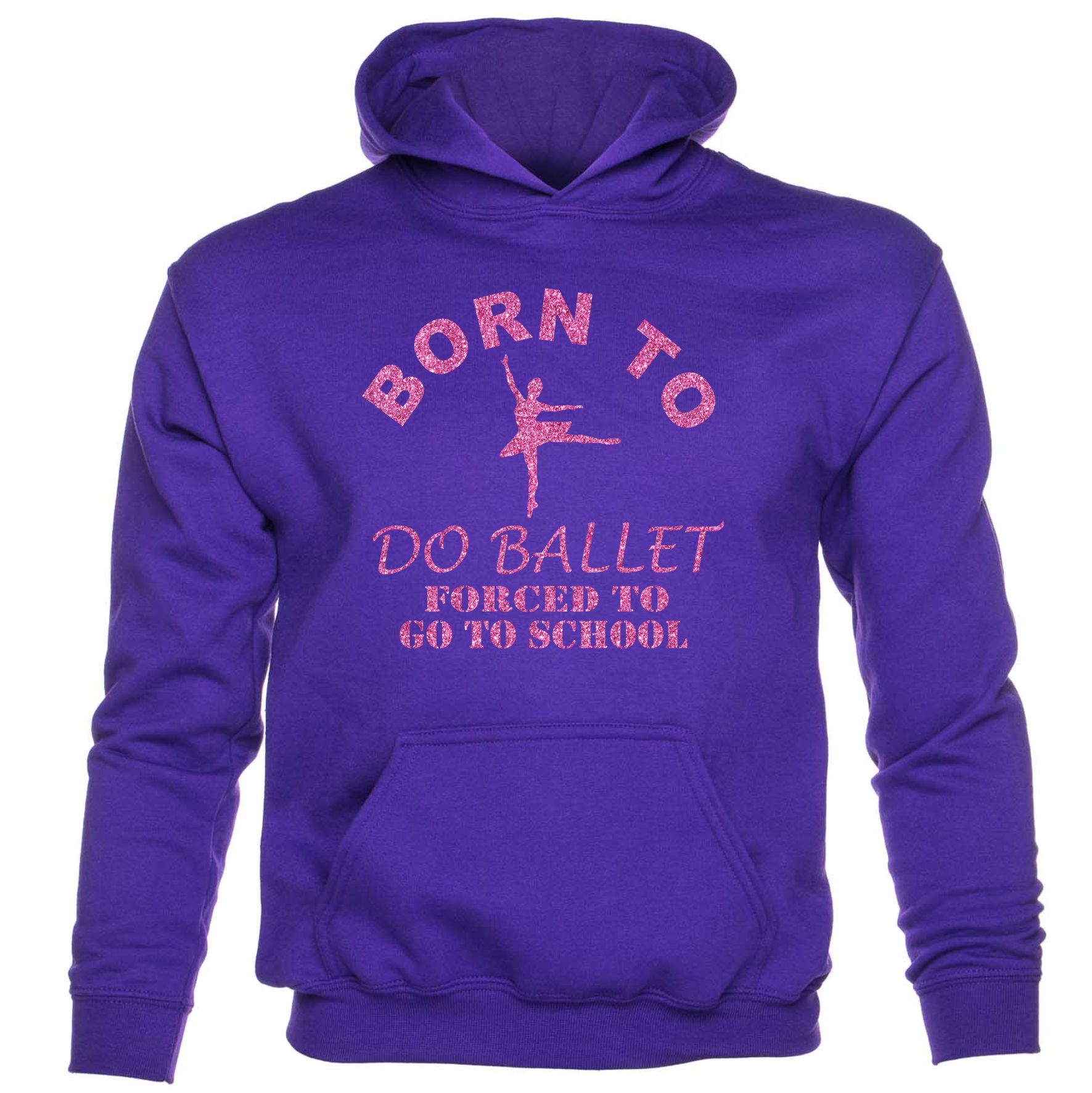 Born To Do Ballet Forced To Go To School Girls Birthday Kids Hoodie - Picture 6 of 7