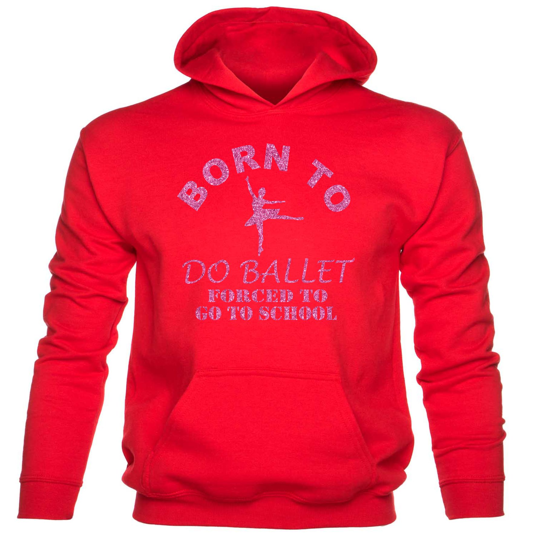 Born To Do Ballet Forced To Go To School Girls Birthday Kids Hoodie - Picture 7 of 7