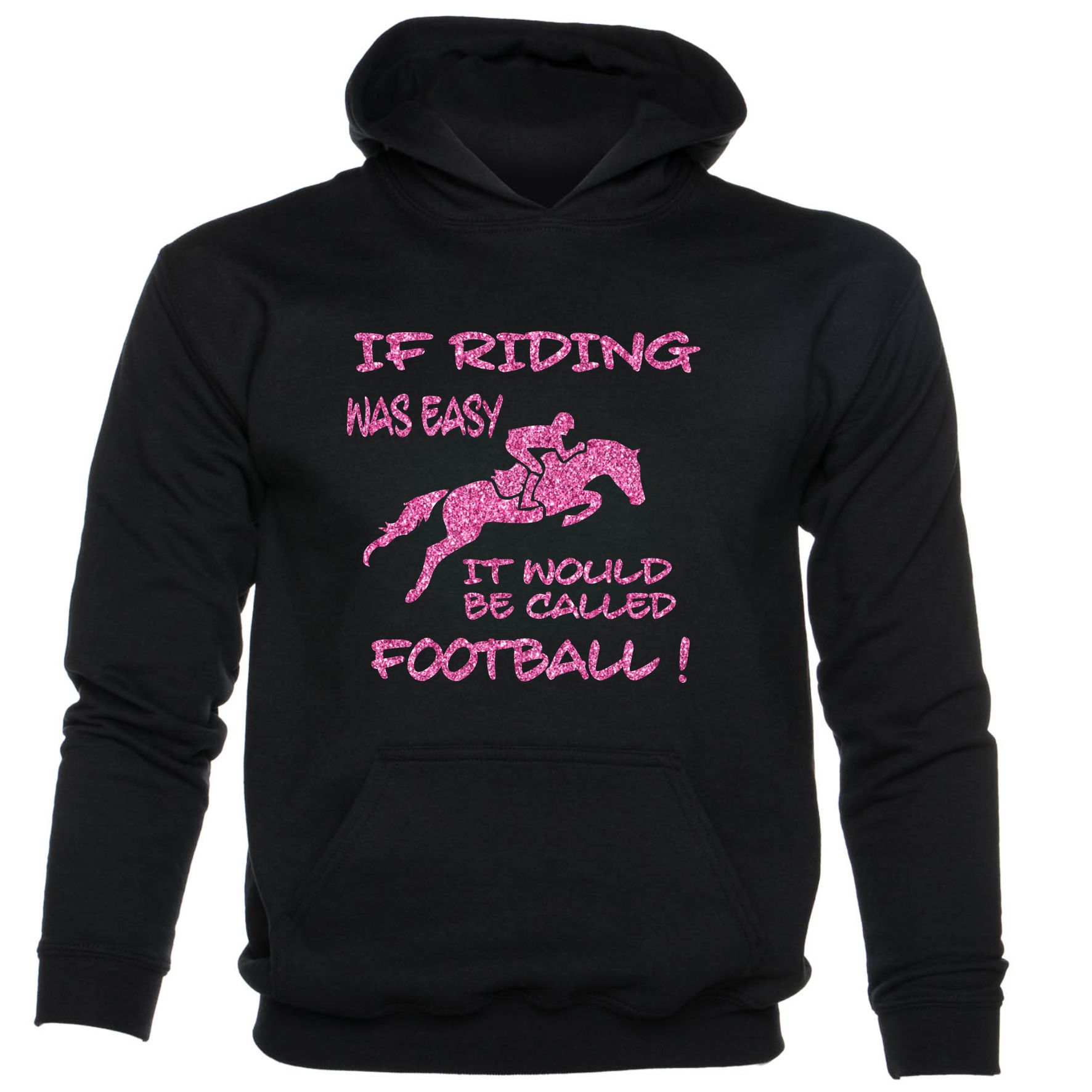 If Horse Riding Was Easy Be Football Birthday Girls Funny Kids Hoodie - Picture 2 of 7
