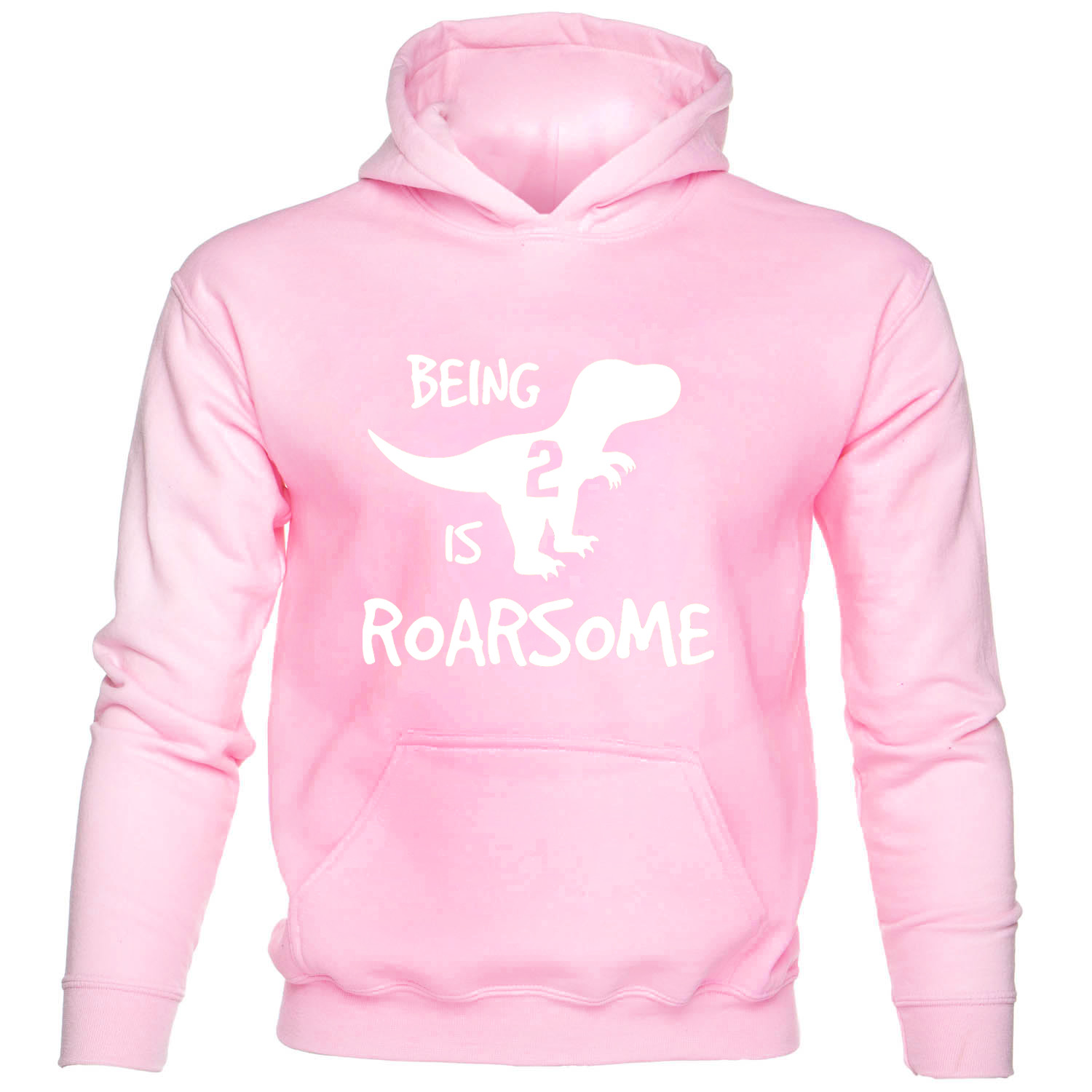 Dinosaur Roarsome Happy Birthday 2 Today 2nd Birthday Gift Funny Kids Hoodie - Picture 5 of 7