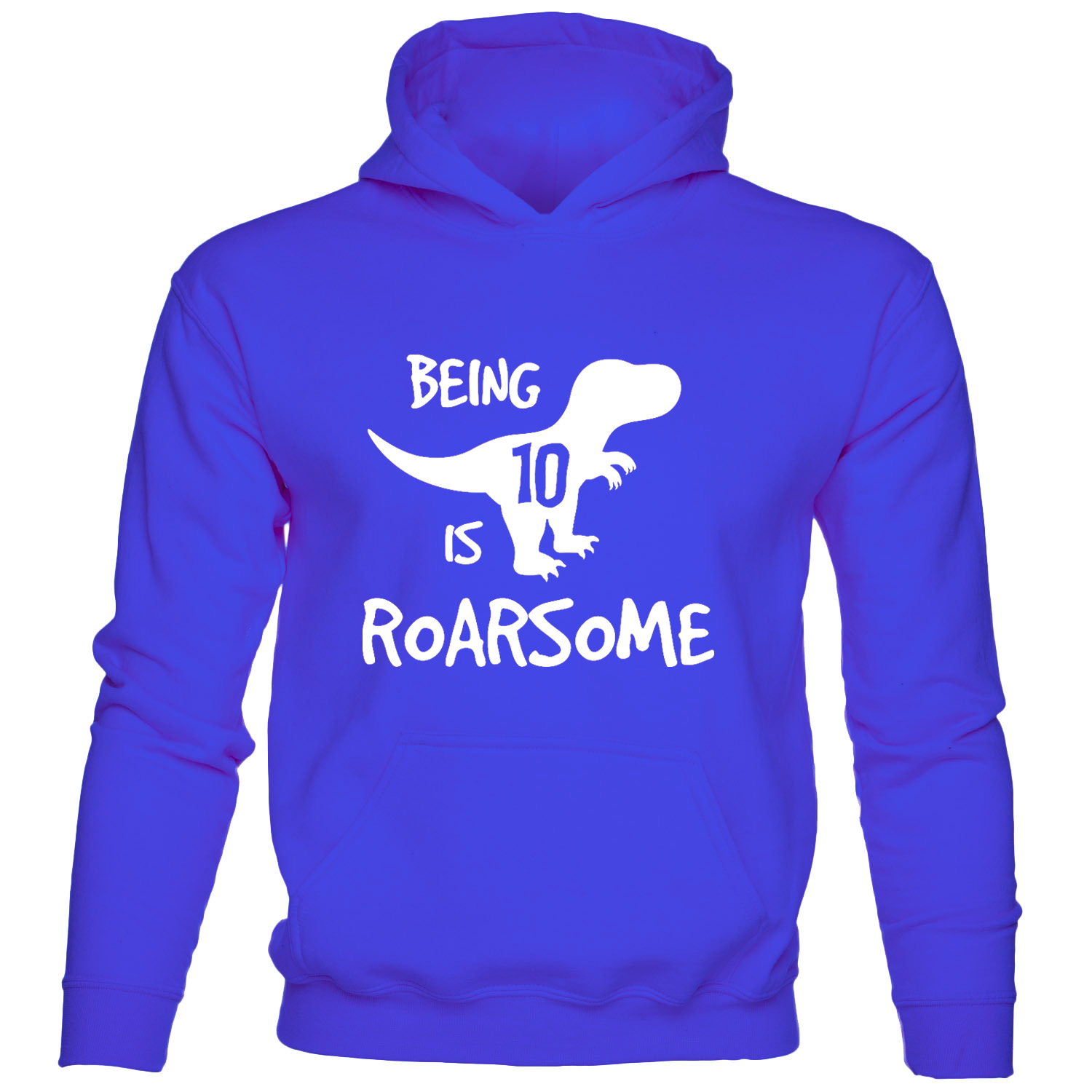 Dinosaur Roarsome Happy Birthday 10 Today 10th Birthday Gift Funny Kids Hoodie - Picture 3 of 7