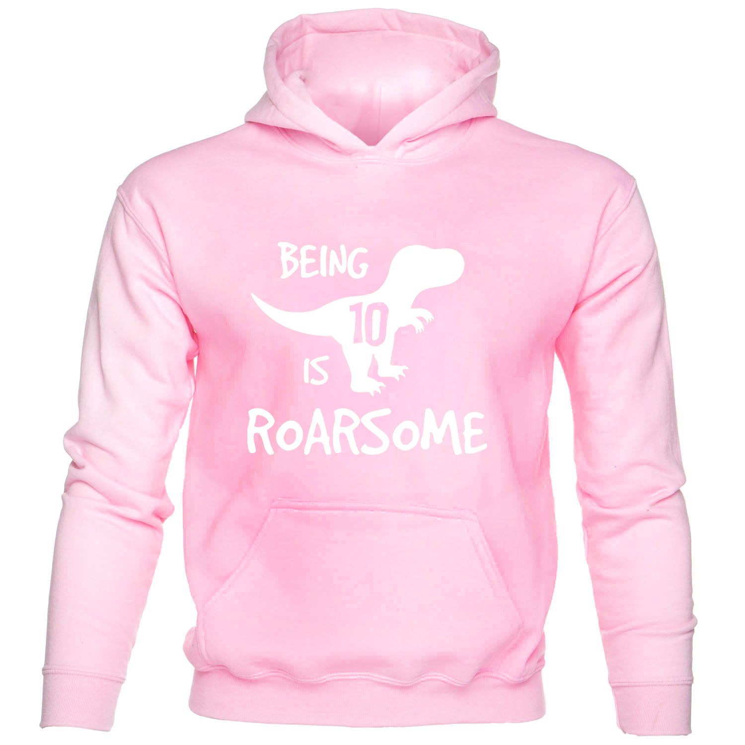 Dinosaur Roarsome Happy Birthday 10 Today 10th Birthday Gift Funny Kids Hoodie - Picture 5 of 7