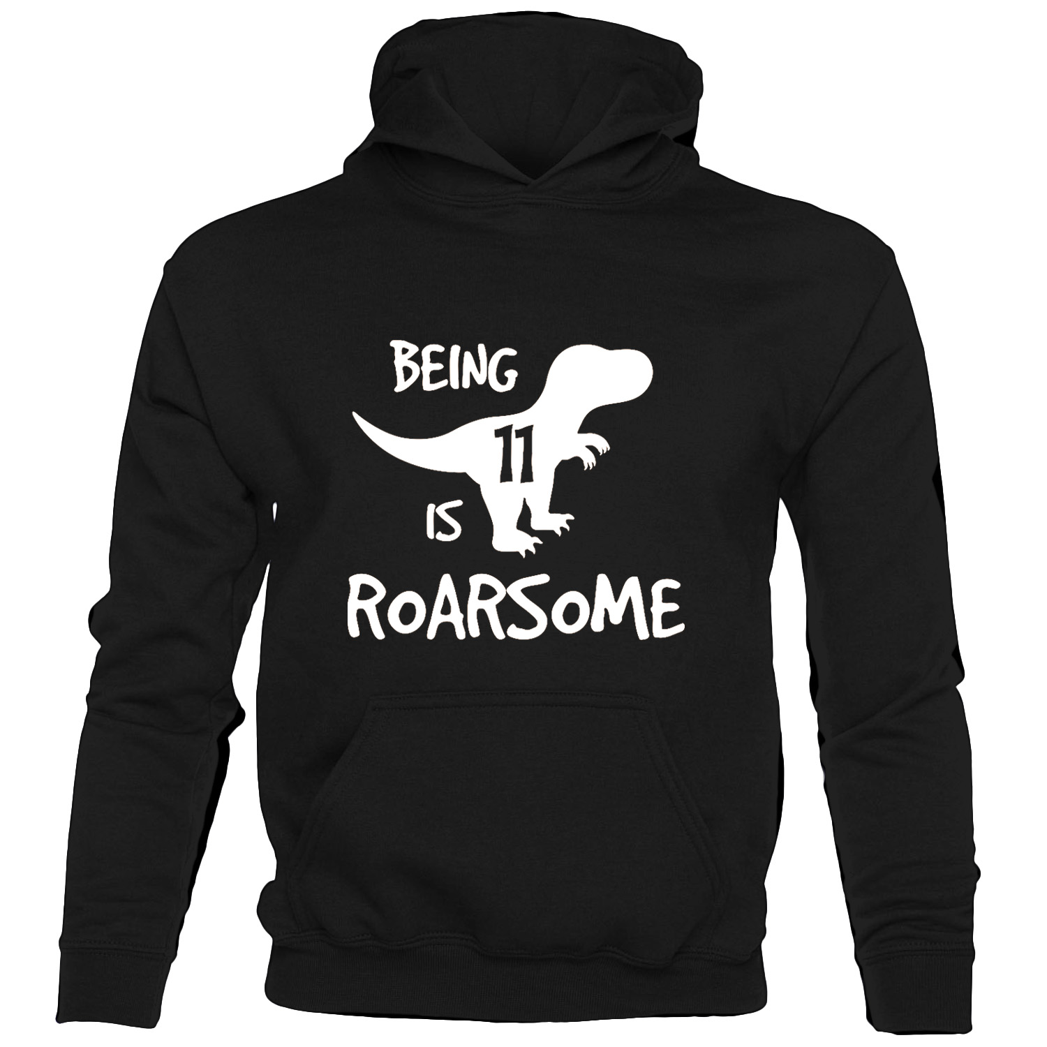 Dinosaur Roarsome Happy Birthday 11 Today 11th Birthday Gift Funny Kids Hoodie - Picture 2 of 7