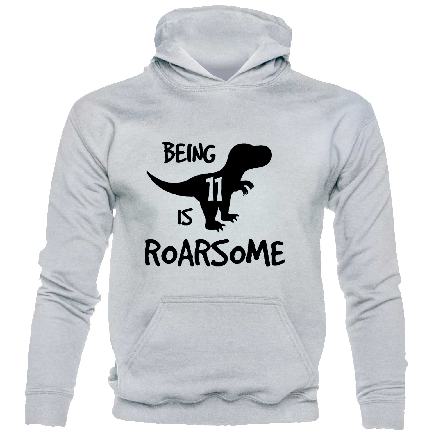 Dinosaur Roarsome Happy Birthday 11 Today 11th Birthday Gift Funny Kids Hoodie - Picture 4 of 7
