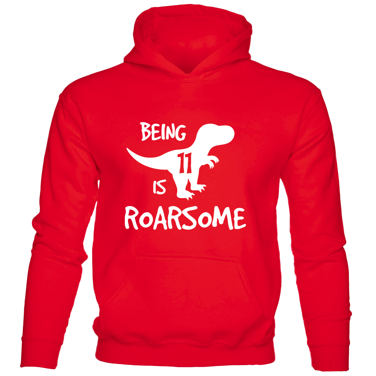 Dinosaur Roarsome Happy Birthday 11 Today 11th Birthday Gift Funny Kids Hoodie - Picture 7 of 7