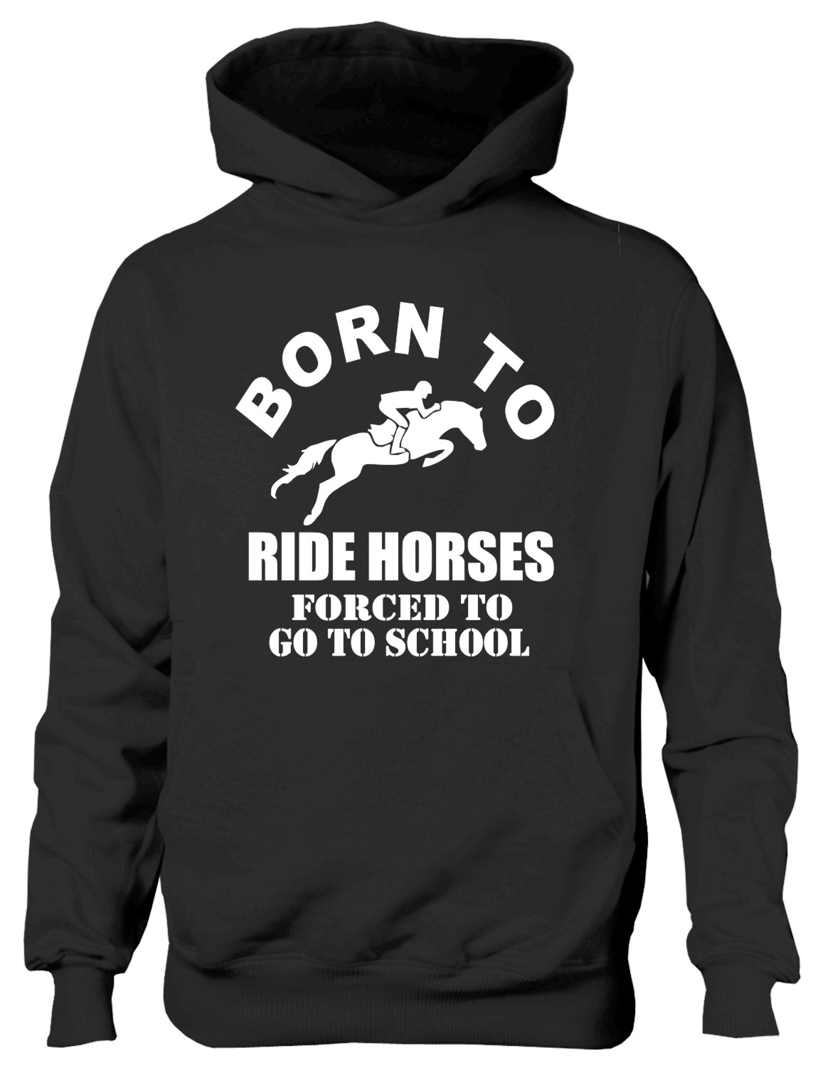 Born To Ride Horses Pony Birthday Funny Present Kids Hoodie Ages 1-13 Yrs - Picture 2 of 7