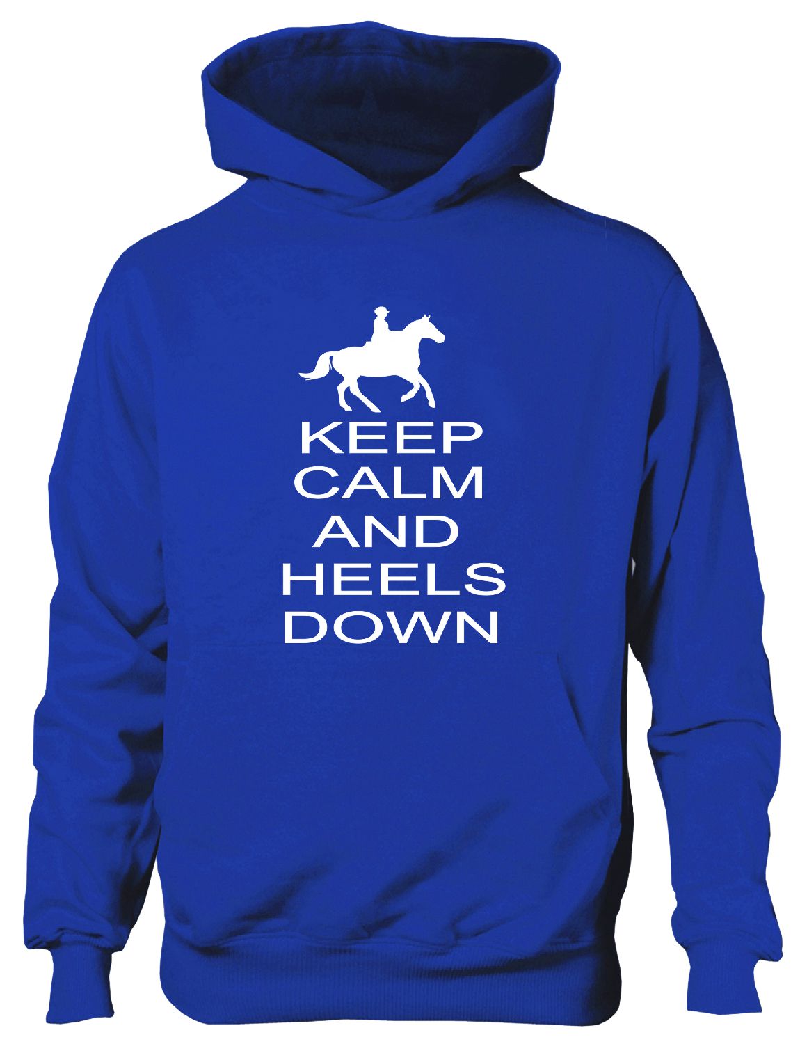 Keep Calm Heels Down Funny Horse Riding Funny Pony Kids Hoodie Ages 1-13 Yrs - Picture 3 of 7