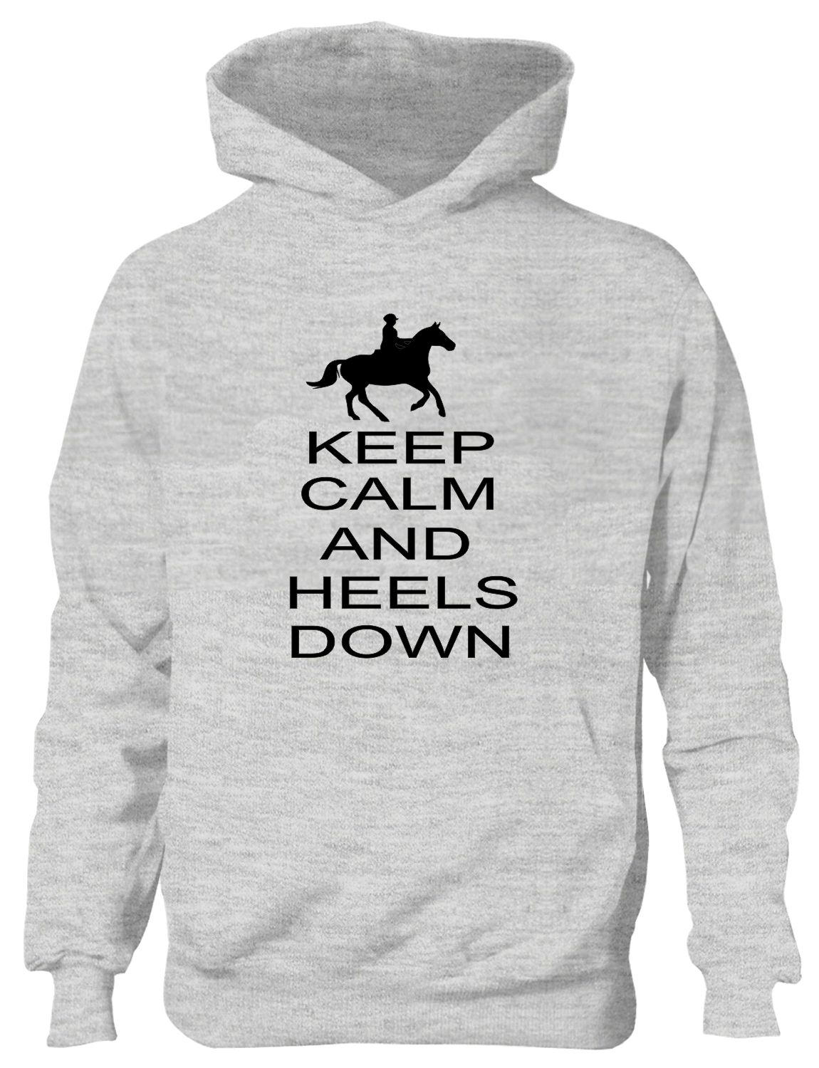 Keep Calm Heels Down Funny Horse Riding Funny Pony Kids Hoodie Ages 1-13 Yrs - Picture 4 of 7