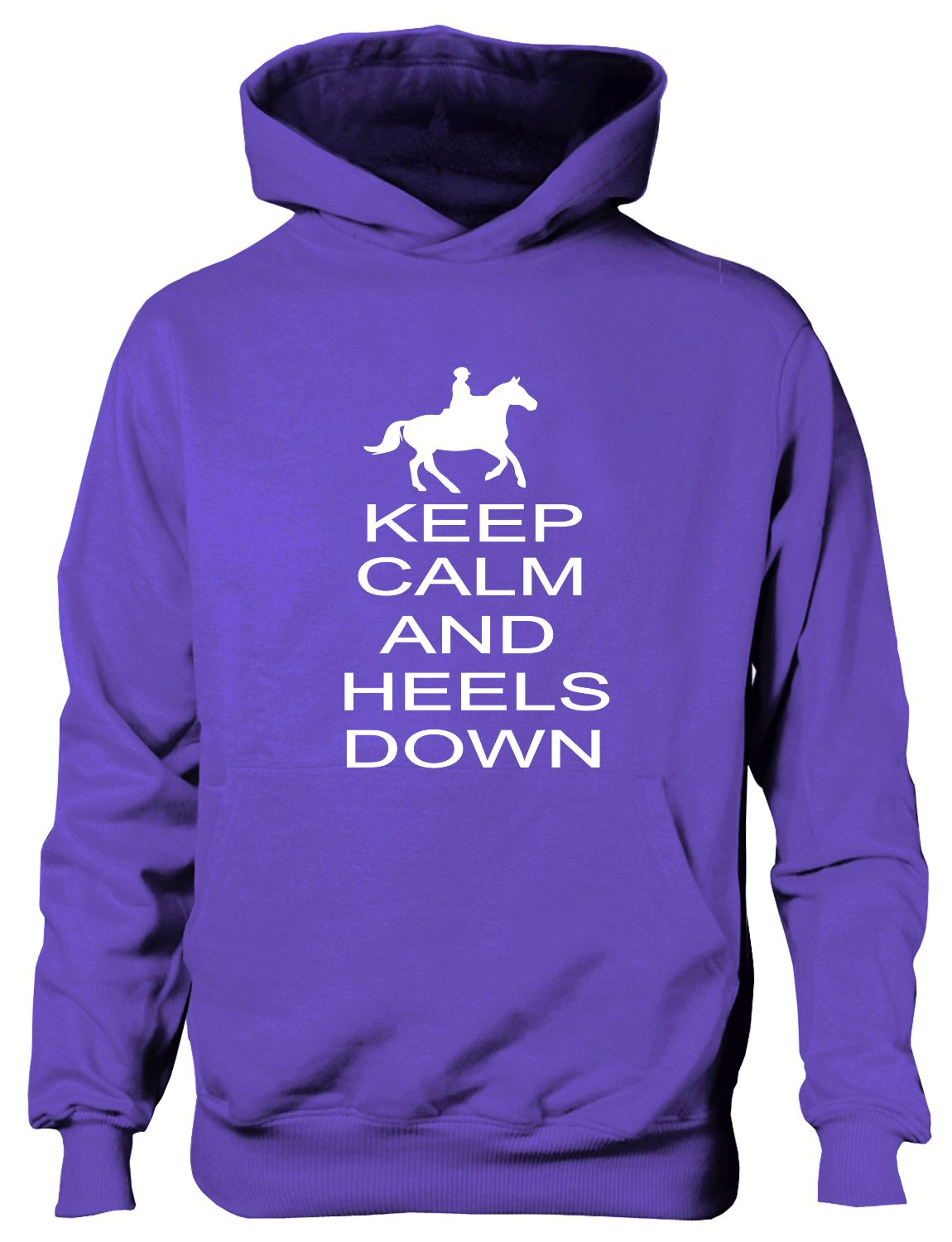 Keep Calm Heels Down Funny Horse Riding Funny Pony Kids Hoodie Ages 1-13 Yrs - Picture 6 of 7