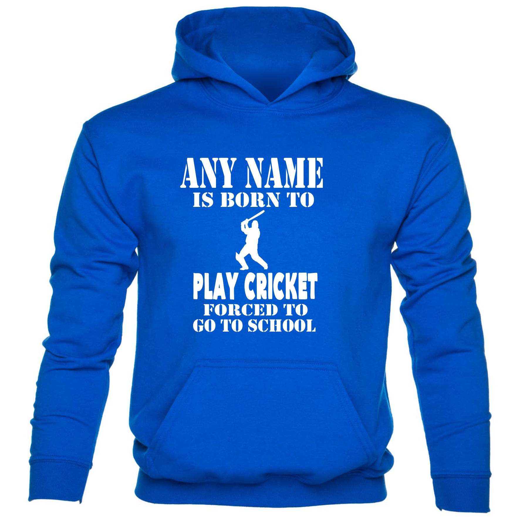 Kids Personalised Hoodie Born To Play Cricket Birthday Gift Any Name  - Picture 3 of 7