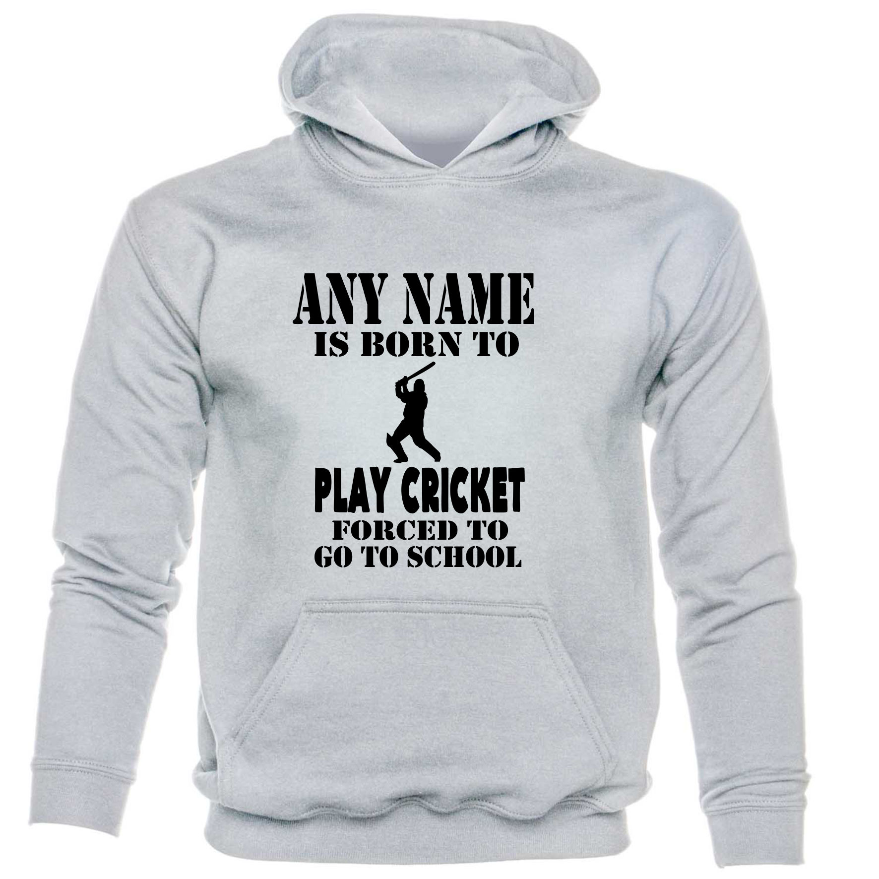 Kids Personalised Hoodie Born To Play Cricket Birthday Gift Any Name  - Picture 4 of 7