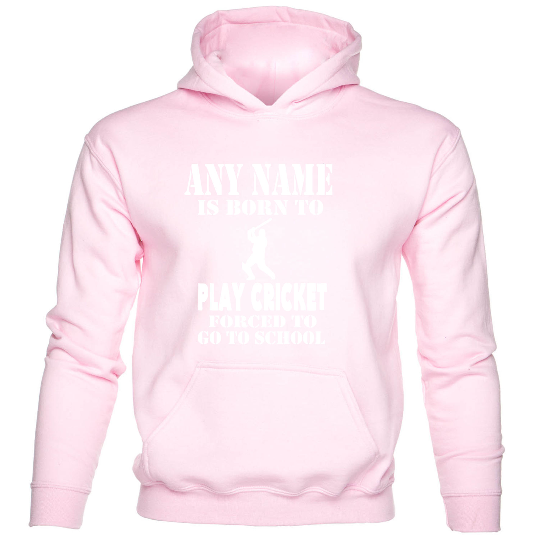 Kids Personalised Hoodie Born To Play Cricket Birthday Gift Any Name  - Picture 5 of 7