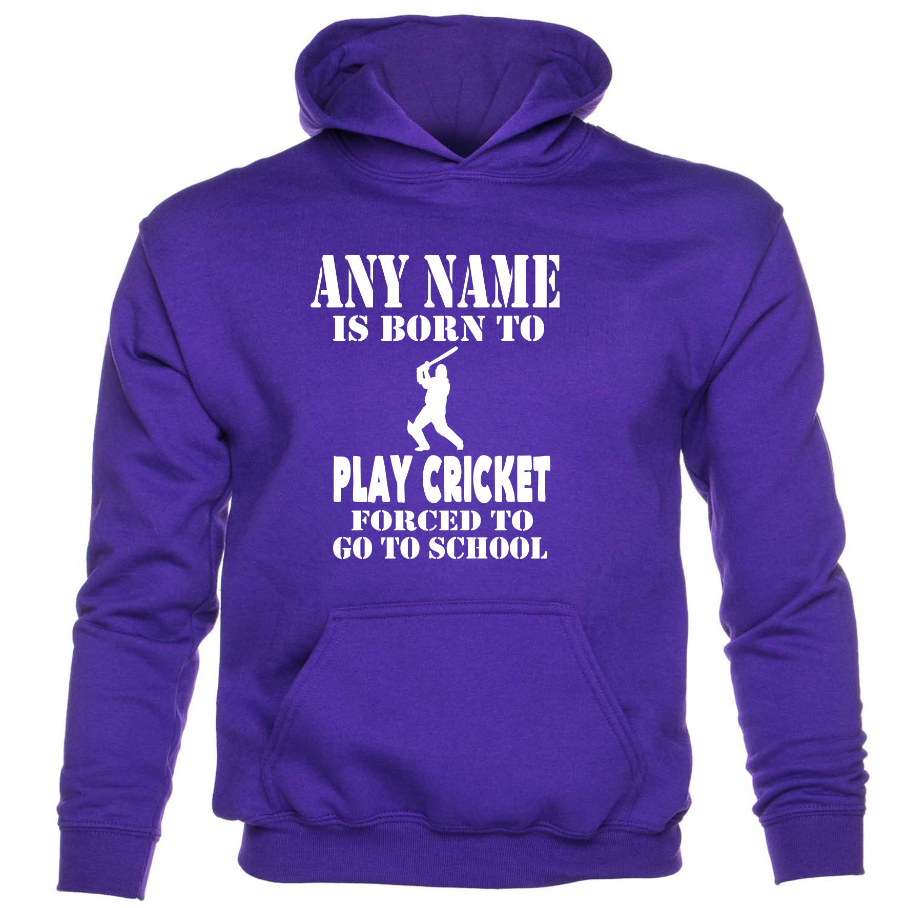 Kids Personalised Hoodie Born To Play Cricket Birthday Gift Any Name  - Picture 6 of 7
