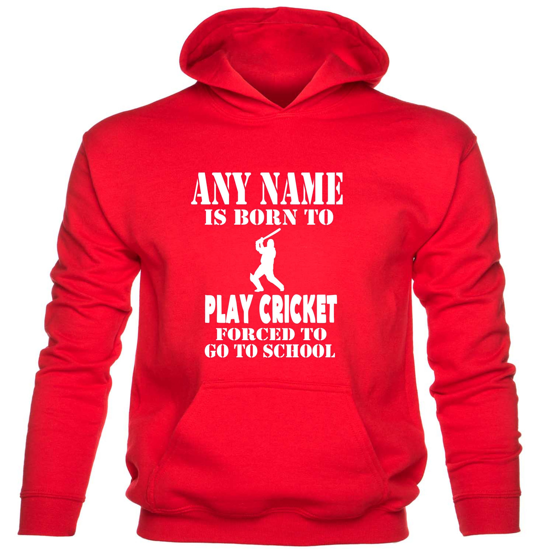 Kids Personalised Hoodie Born To Play Cricket Birthday Gift Any Name  - Picture 7 of 7