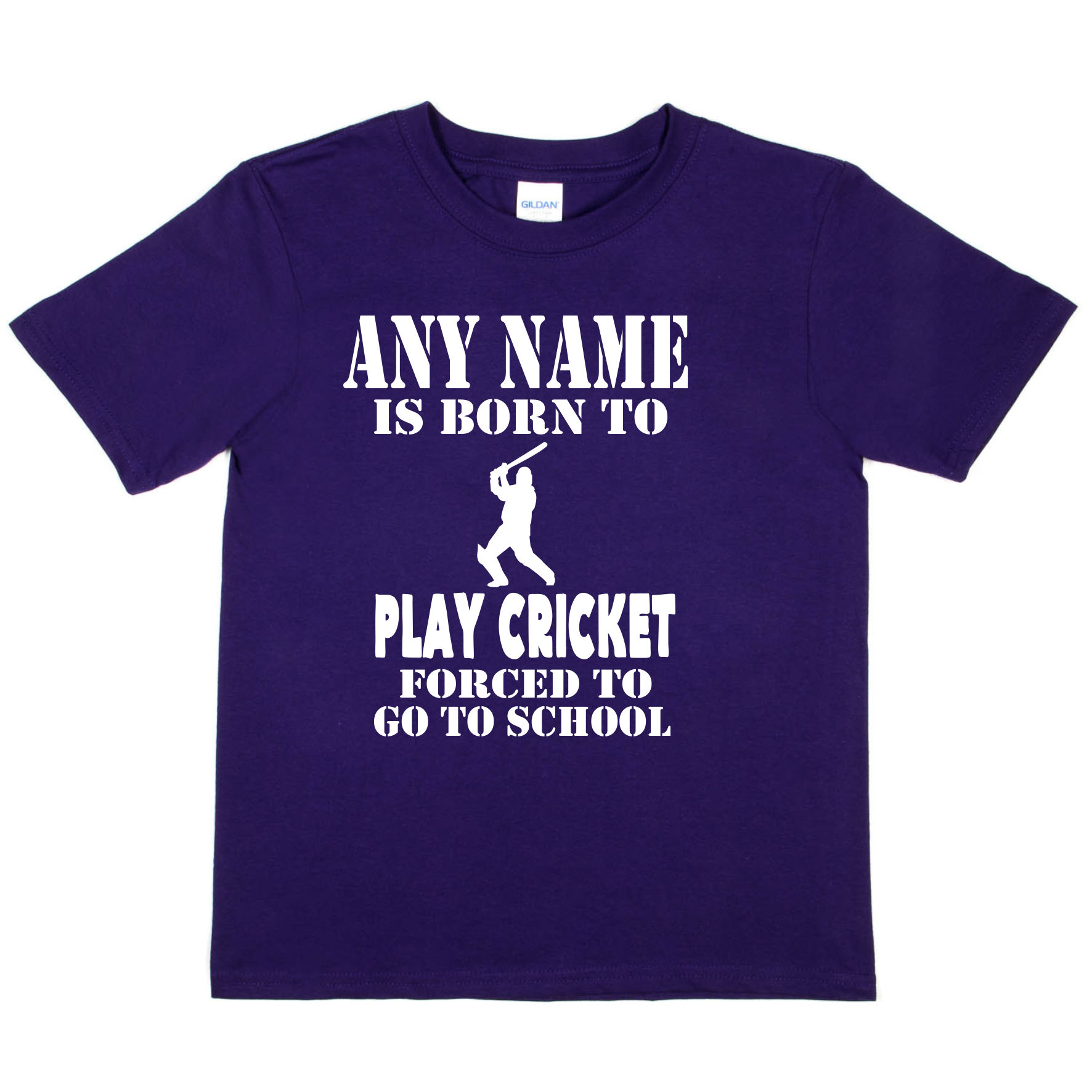 Personalisiertes Kinder T-Shirt Born To Play Cricket Geburtstag Geschenk beliebiger Name - Bild 6 von 8