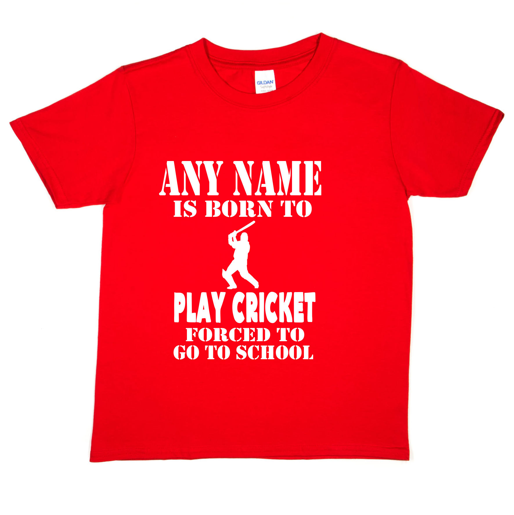 Personalisiertes Kinder T-Shirt Born To Play Cricket Geburtstag Geschenk beliebiger Name - Bild 7 von 8
