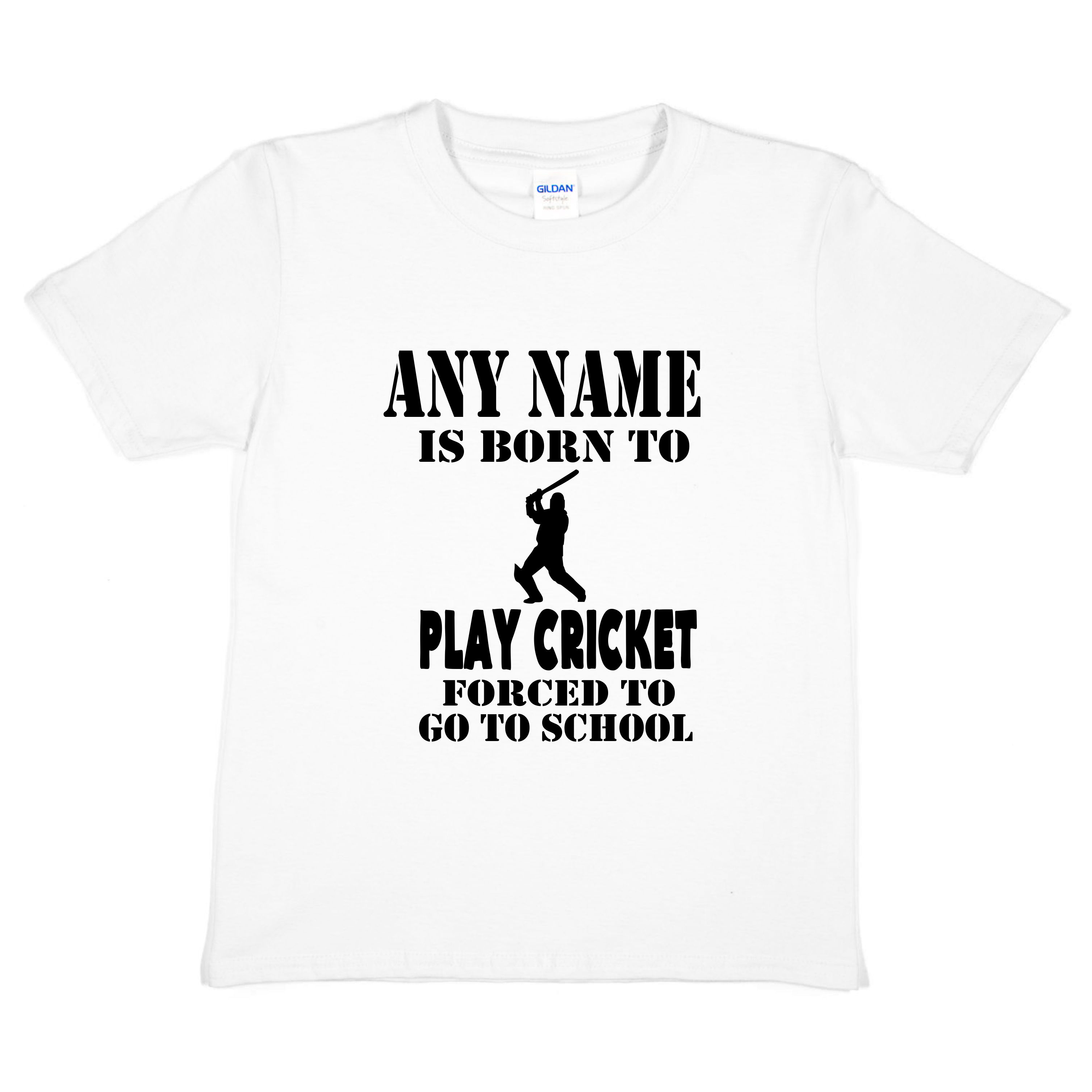 Personalisiertes Kinder T-Shirt Born To Play Cricket Geburtstag Geschenk beliebiger Name - Bild 8 von 8