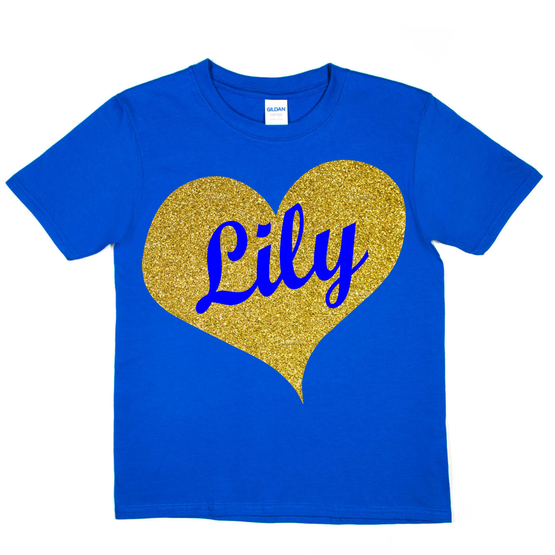 Camiseta Personalizada para Niños Cualquier Nombre Tu Nombre Lirio En Oro Brillo - Imagen 3 de 8
