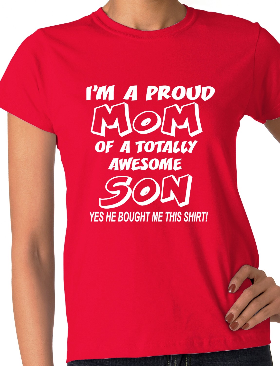 I'm A Proud Mom Awesome Son Novelty Funny Ladies Gift T-shirt Size S ...