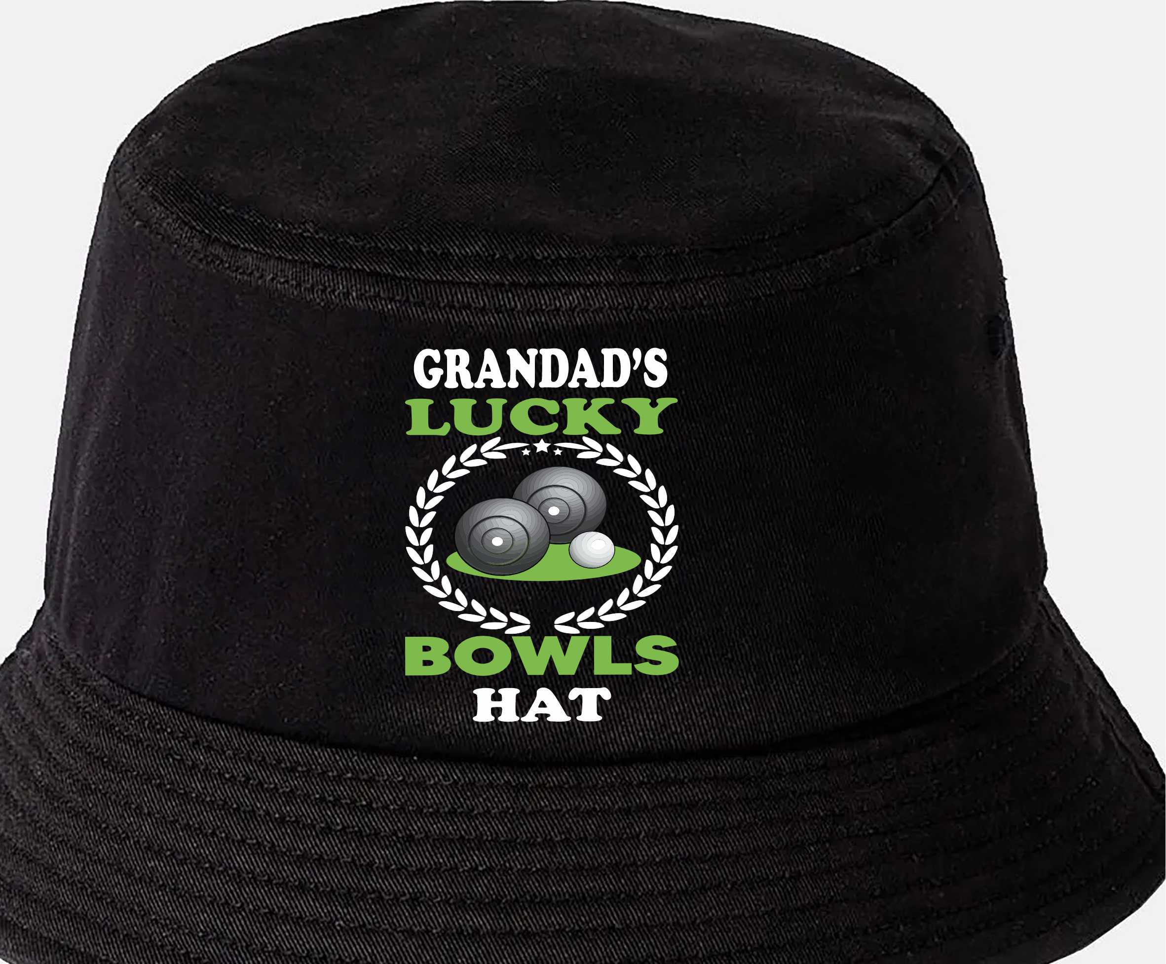 Grandad's Lucky Bowls Bucket Hat Gift Father's Day Crown Green Bowling Birthday - Picture 3 of 7