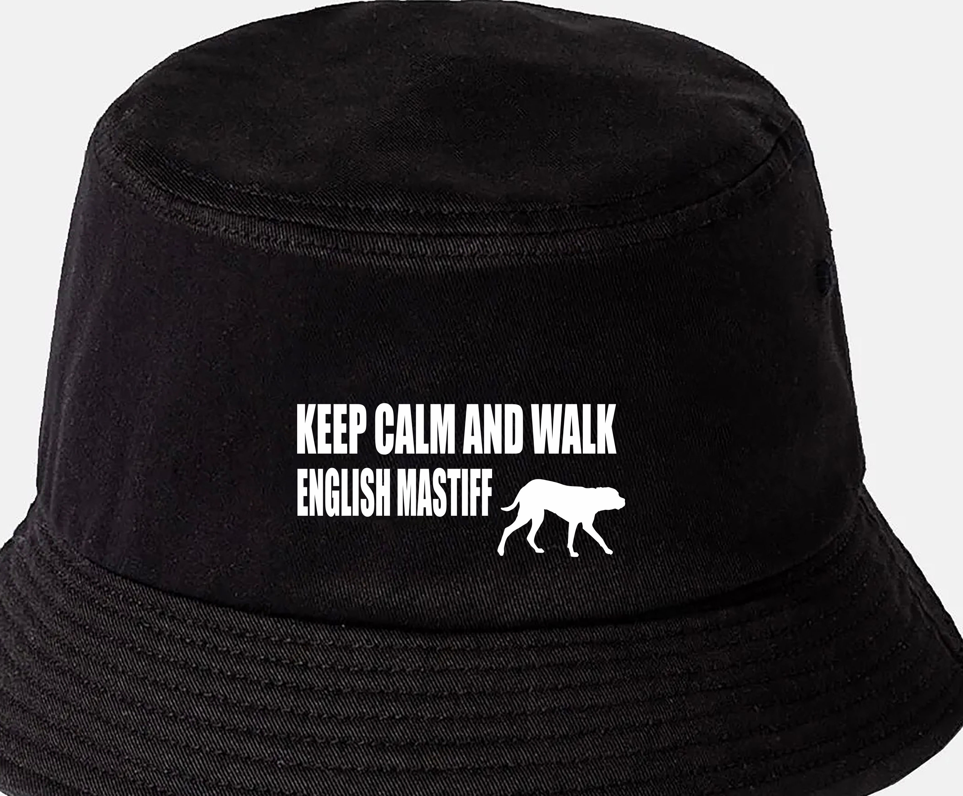 Keep Calm & Walk The English Mastiff Fischerhut Hundeliebhaber Geschenk für Männer & Damen - Bild 3 von 7